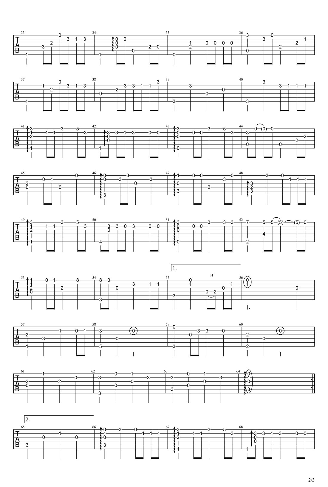 會不會吉他譜_劉大壯_D調指彈/獨奏譜_高清_圖譜2