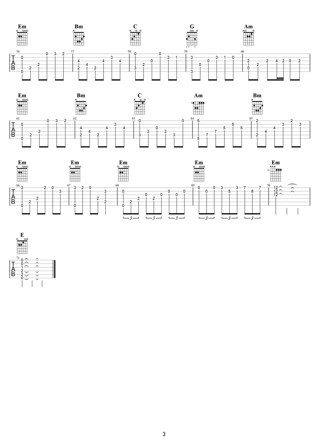 羅密歐與朱麗葉吉他譜_威廉莎士比亞_G調指彈/獨奏譜_高清重制版_圖譜3