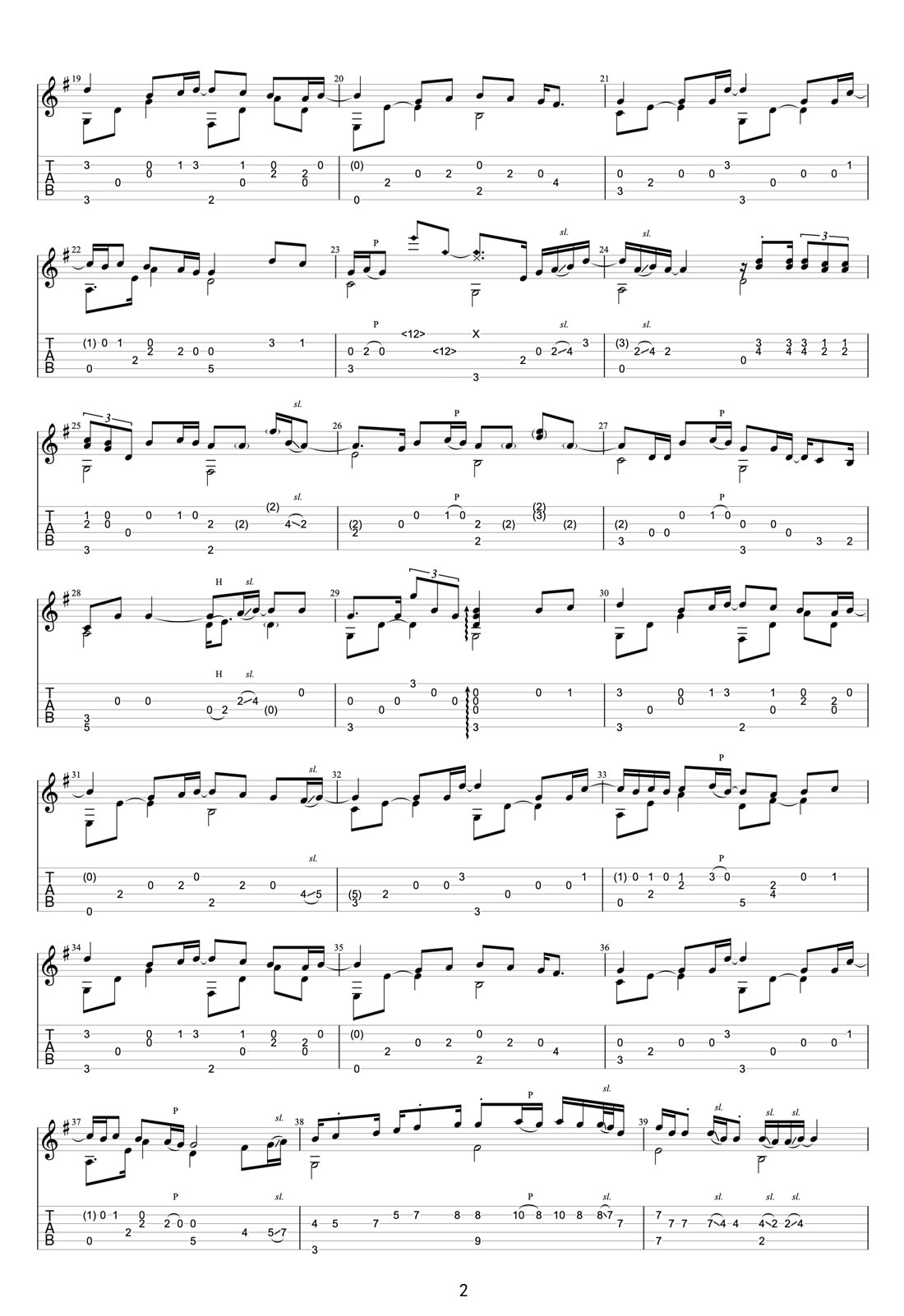 忽然之間吉他譜_莫文蔚_C調(diào)指彈/獨奏譜_高清新編_圖譜2