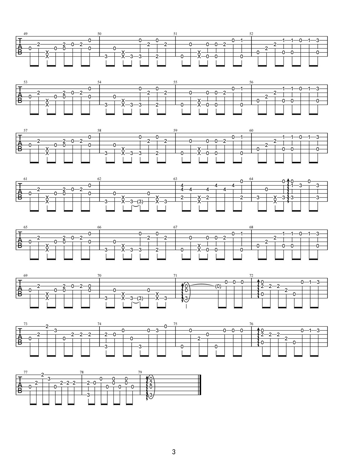 泡沫吉他譜_鄧紫棋_A調(diào)指彈/獨奏譜_圖譜3