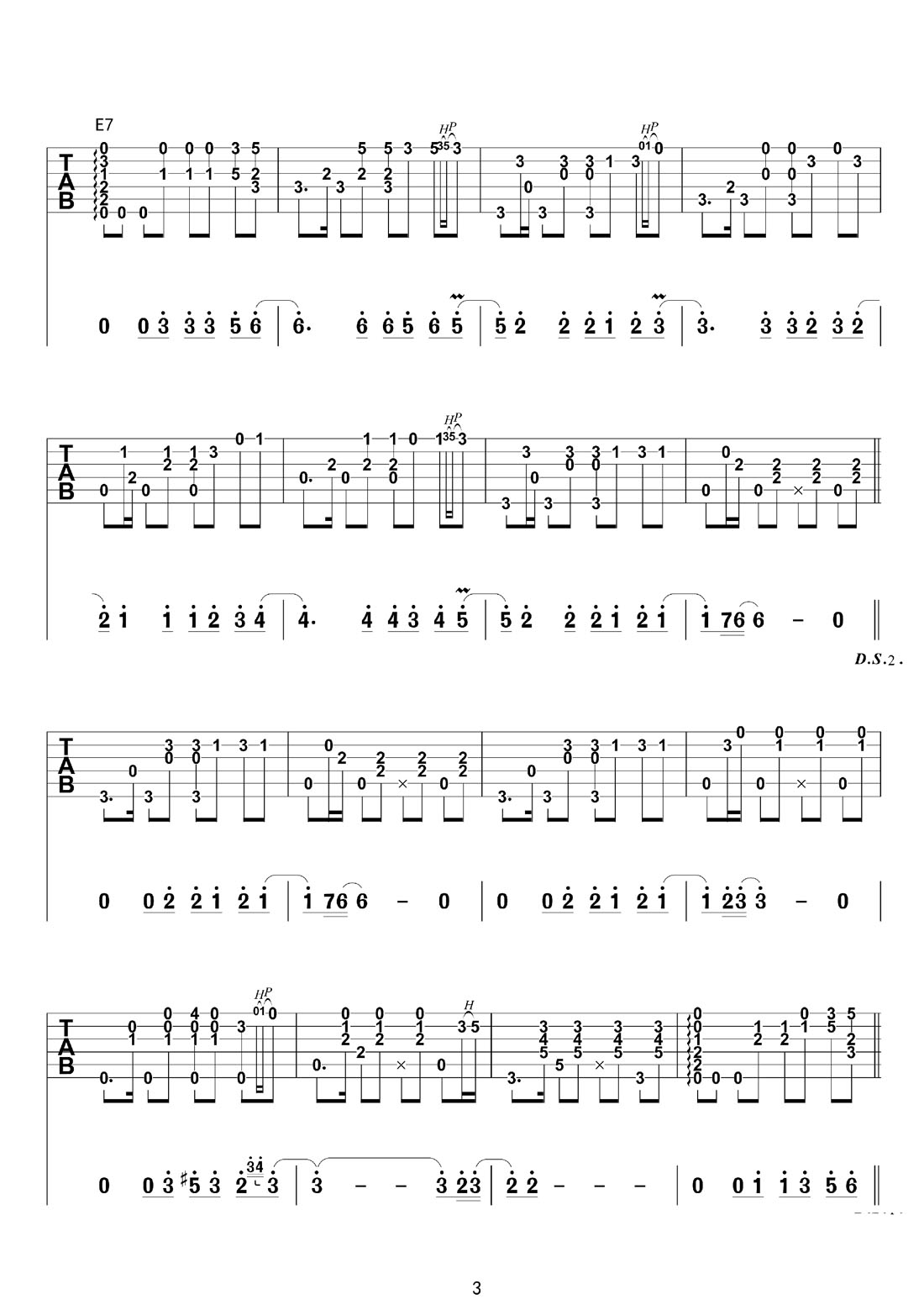 泡沫吉他譜_鄧紫棋_C調(diào)指彈/獨奏譜_原版改編_圖譜3