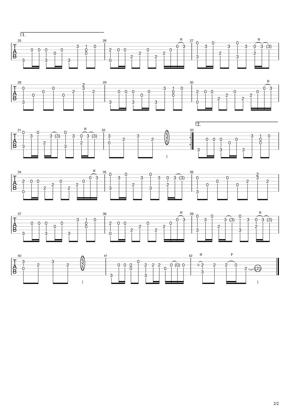傳奇吉他譜_王菲_C調(diào)指彈/獨(dú)奏譜_圖譜2