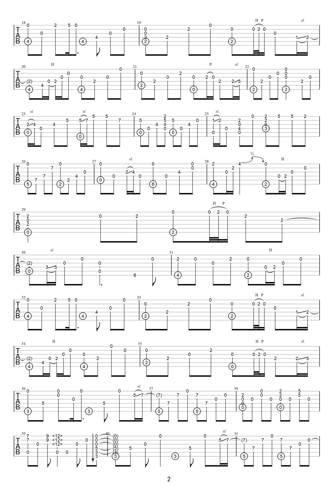 茉莉花吉他譜_何仿_C調(diào)指彈/獨(dú)奏譜_完美版_圖譜2
