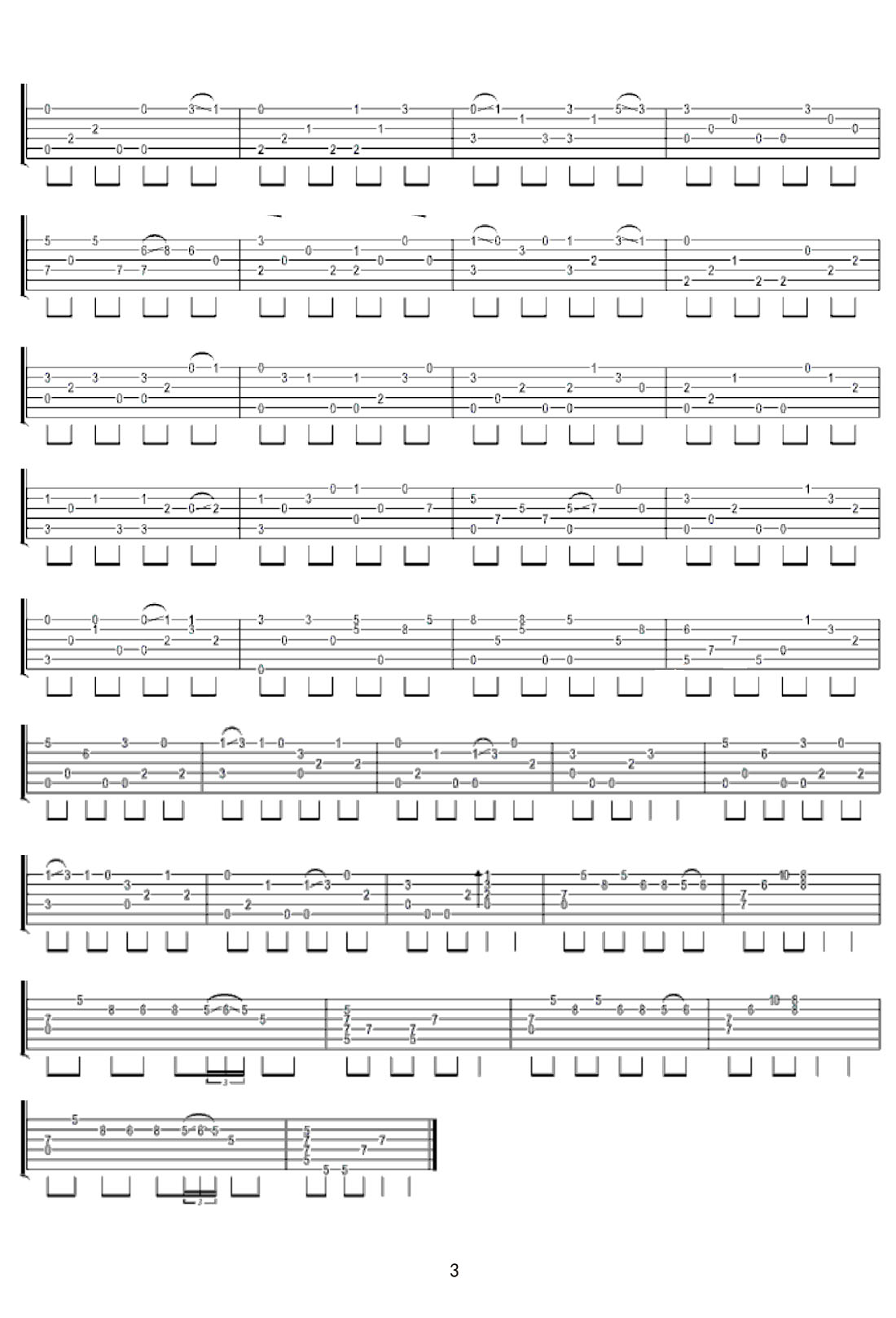 天若有情吉他譜_袁鳳英_C調(diào)指彈/獨奏譜_高清重制版_圖譜3