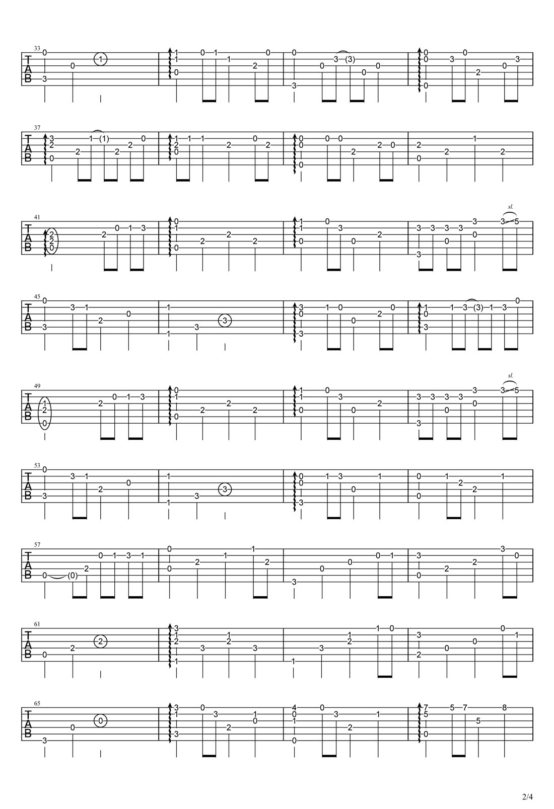 過火吉他譜_張信哲_D調(diào)指彈/獨(dú)奏譜_原版改編_圖譜2