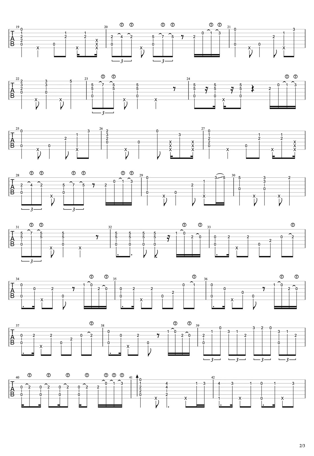 黃金之風(fēng)(黃金の風(fēng))吉他譜_荒木飛呂彥_C調(diào)指彈/獨奏譜_圖譜2