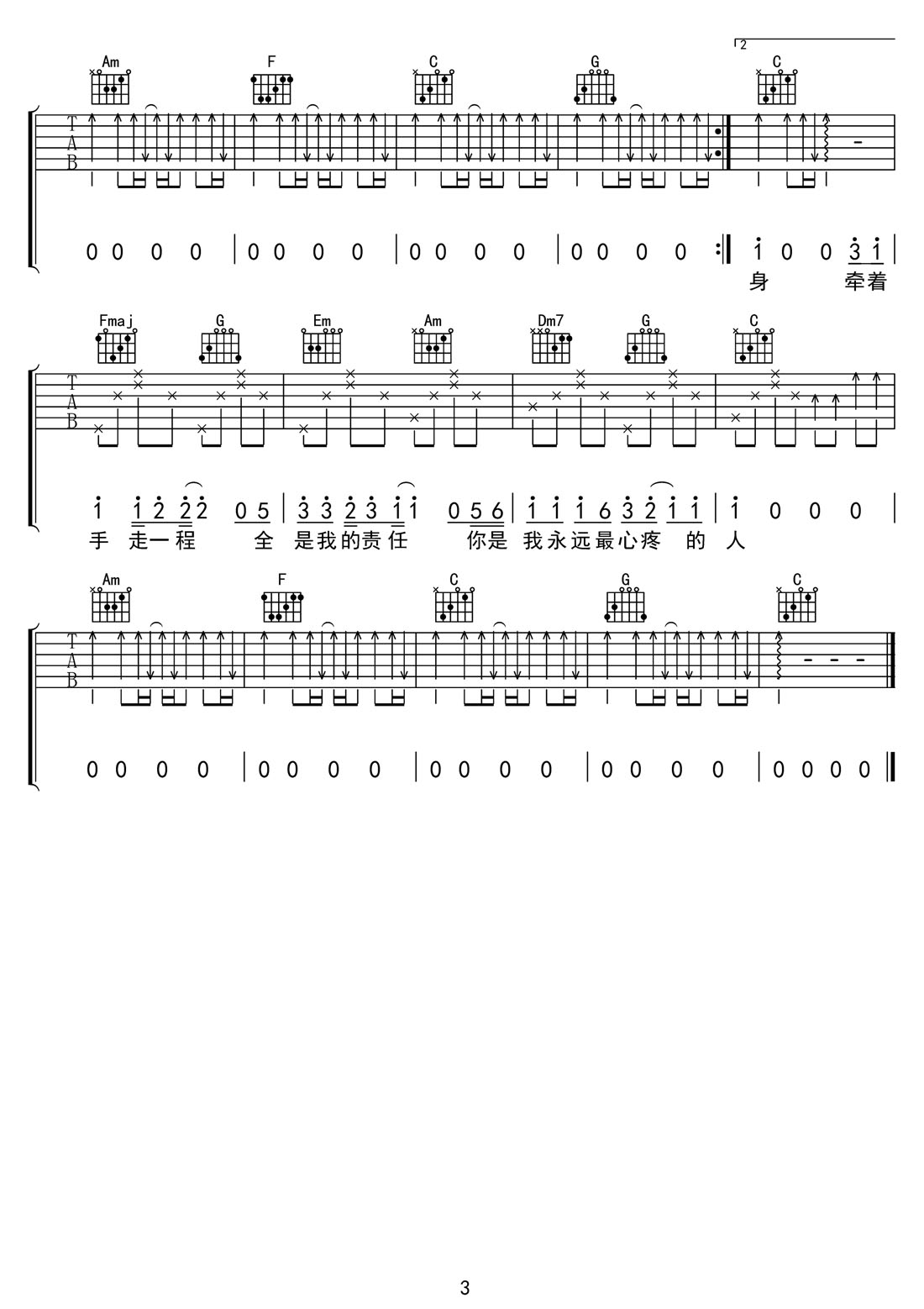 愛都愛了吉他譜_MC小洲_C調(diào)和弦彈唱譜_掃弦重制版_圖譜3