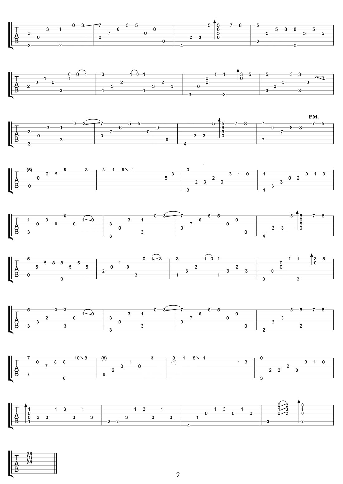 eyes one me吉他譜_王菲_C調(diào)指彈/獨(dú)奏譜_高清_圖譜2