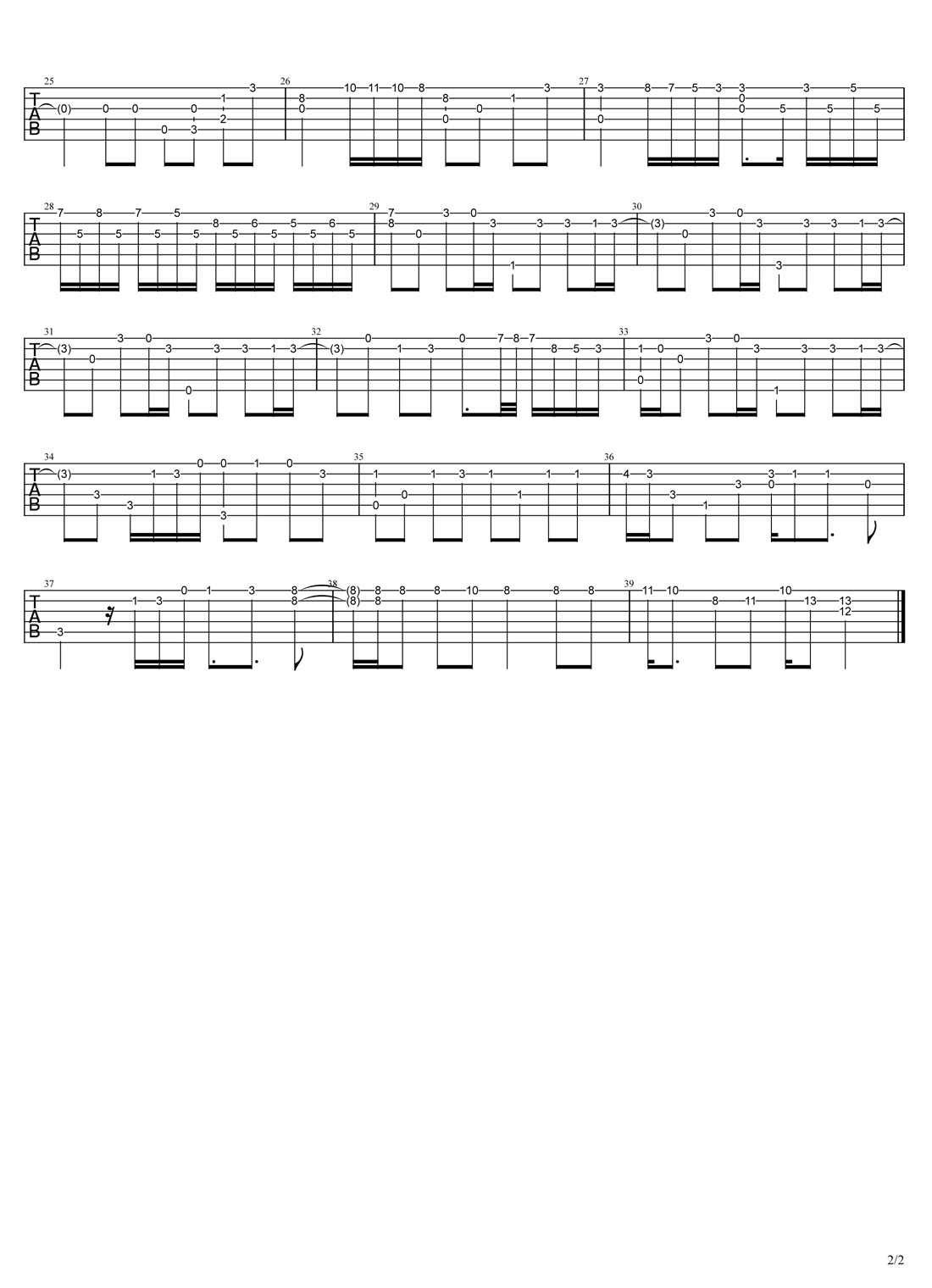 Bloom of youth(風華正茂)吉他譜_動漫游戲_C調(diào)指彈/獨奏譜_簡易版_圖譜2