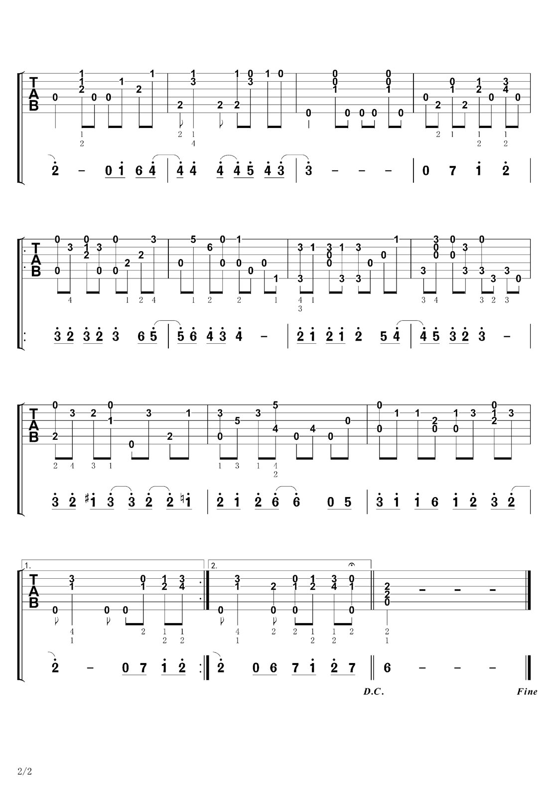 講真的吉他譜_曾惜_C調(diào)指彈/獨(dú)奏譜_改編_圖譜2