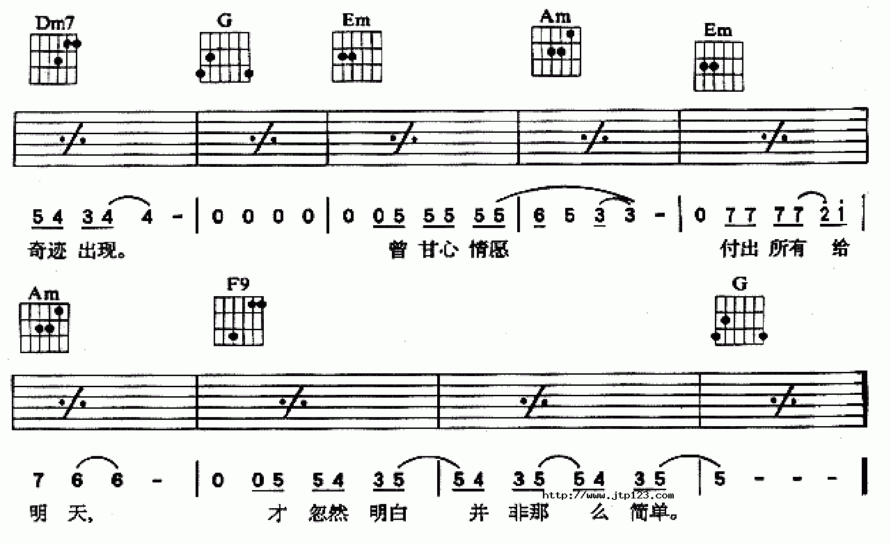 顺其自然吉他谱_黄小琥_C调和弦弹唱谱_图谱3