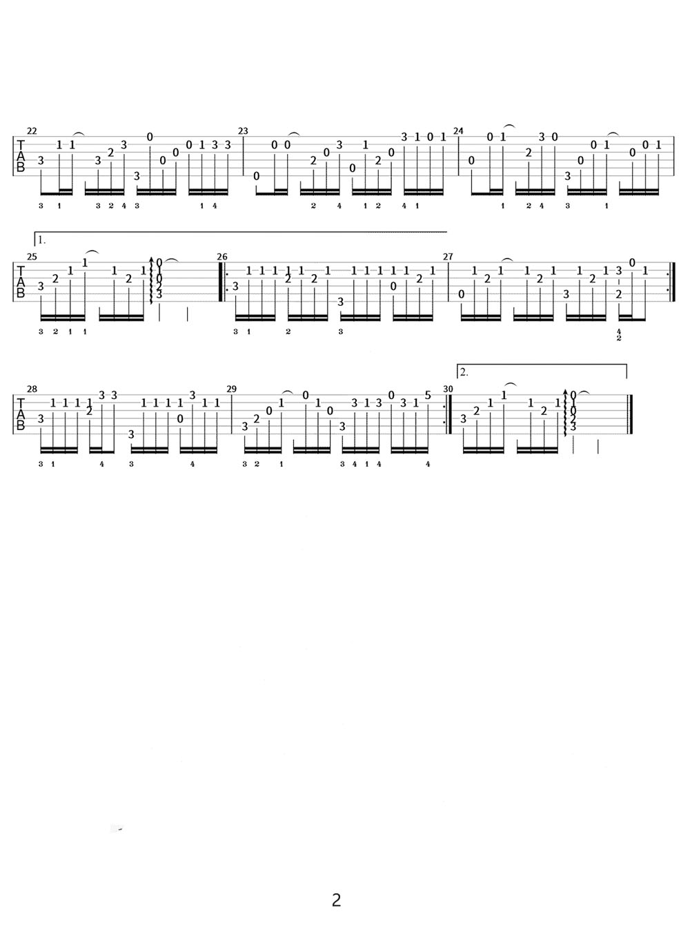 夏天的風吉他譜_溫嵐_C調指彈/獨奏譜_簡單版_圖譜2