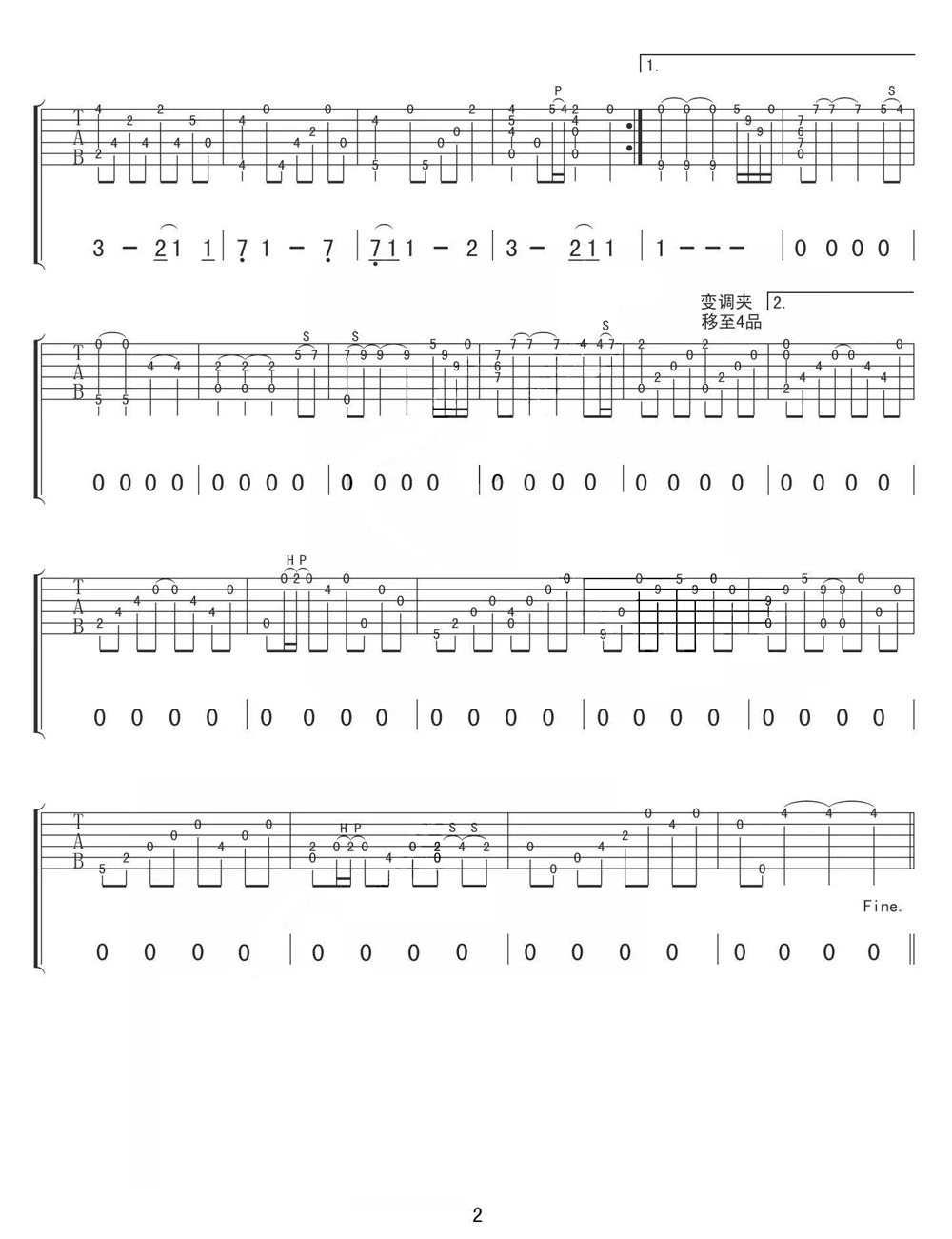 My heart will go on(我心永恒)吉他譜_鄭成河_C調指彈/獨奏譜_高清重制版_圖譜2