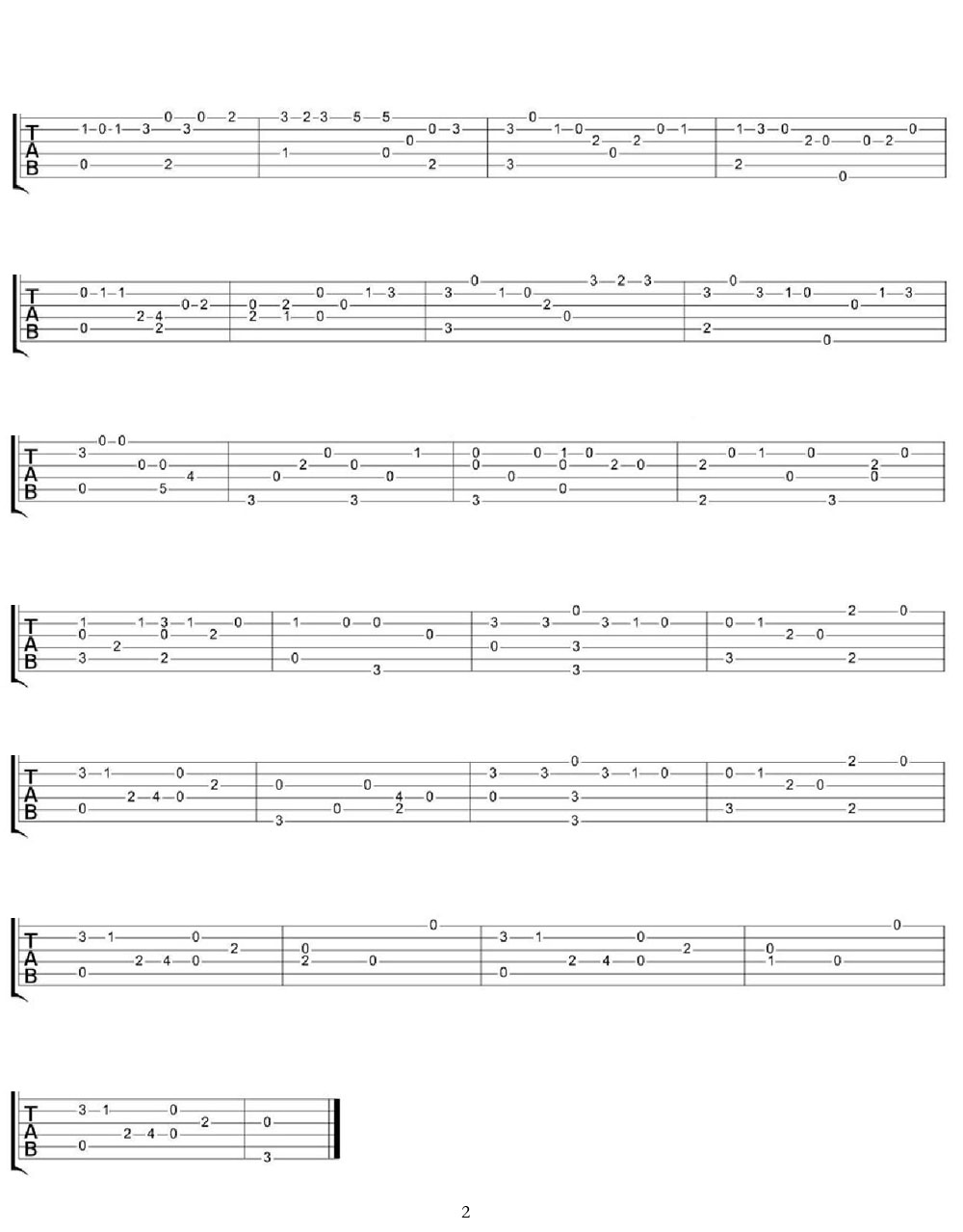 我不愿讓你一個人吉他譜_五月天_D調指彈/獨奏譜_簡單版_圖譜2