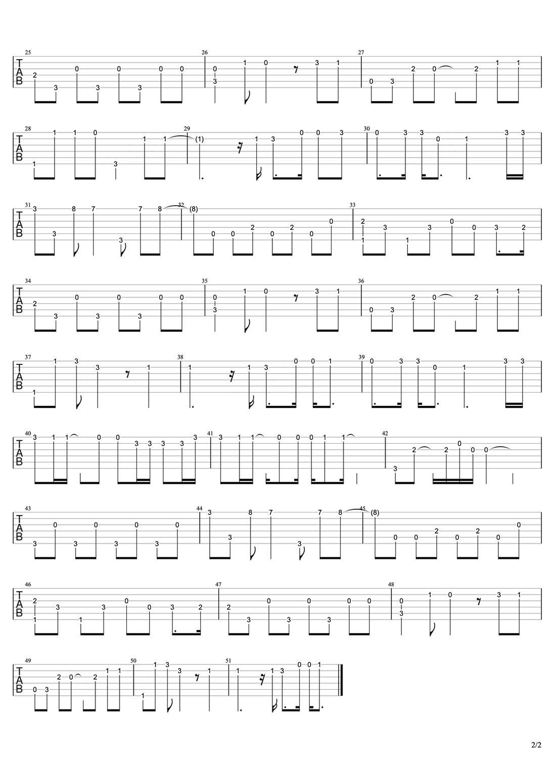 雨吉他譜_沈以誠_F調(diào)指彈/獨奏譜_高還原度_圖譜2