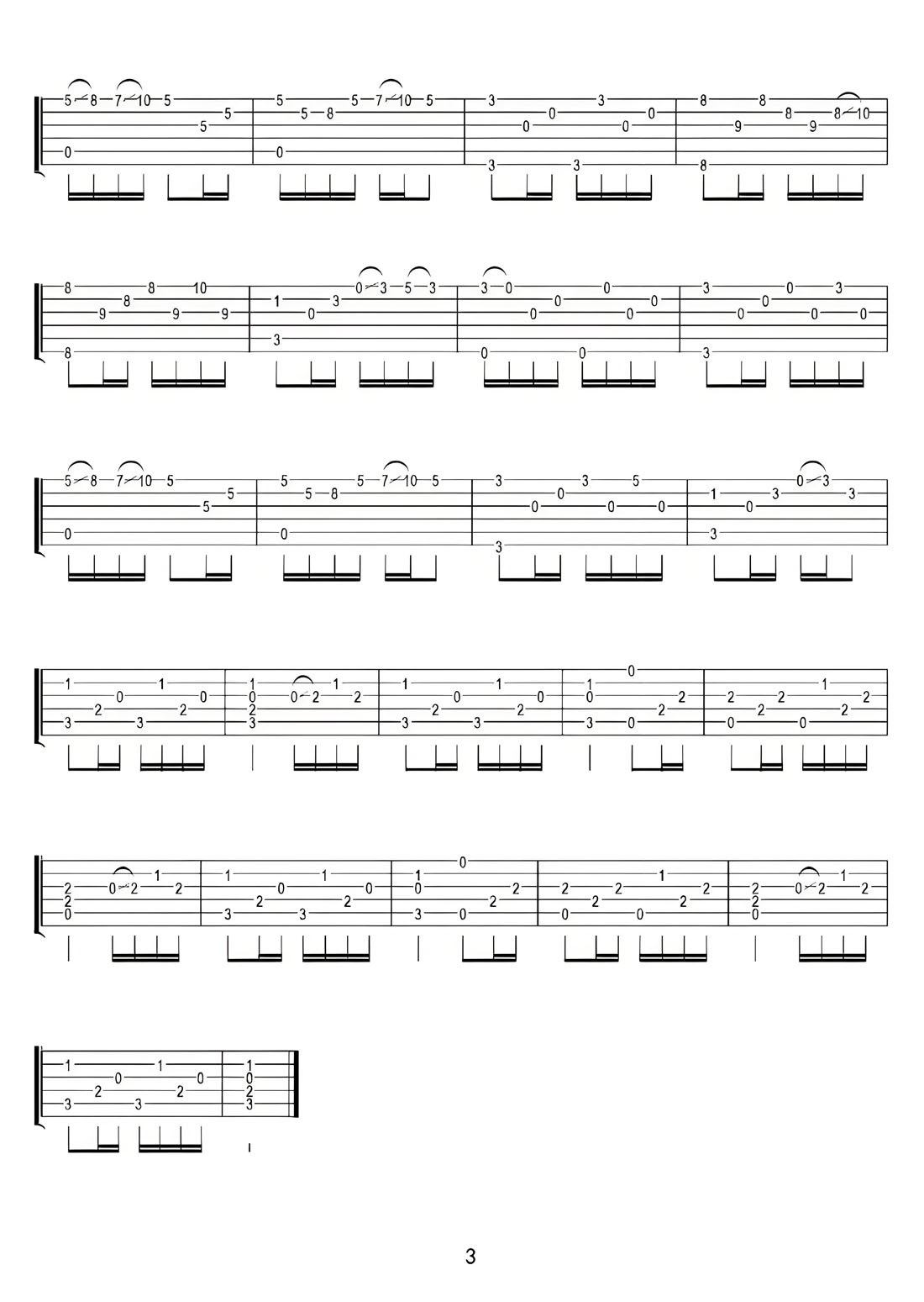 珊瑚頌吉他譜_胡平_G調指彈/獨奏譜_高清重制版_圖譜3