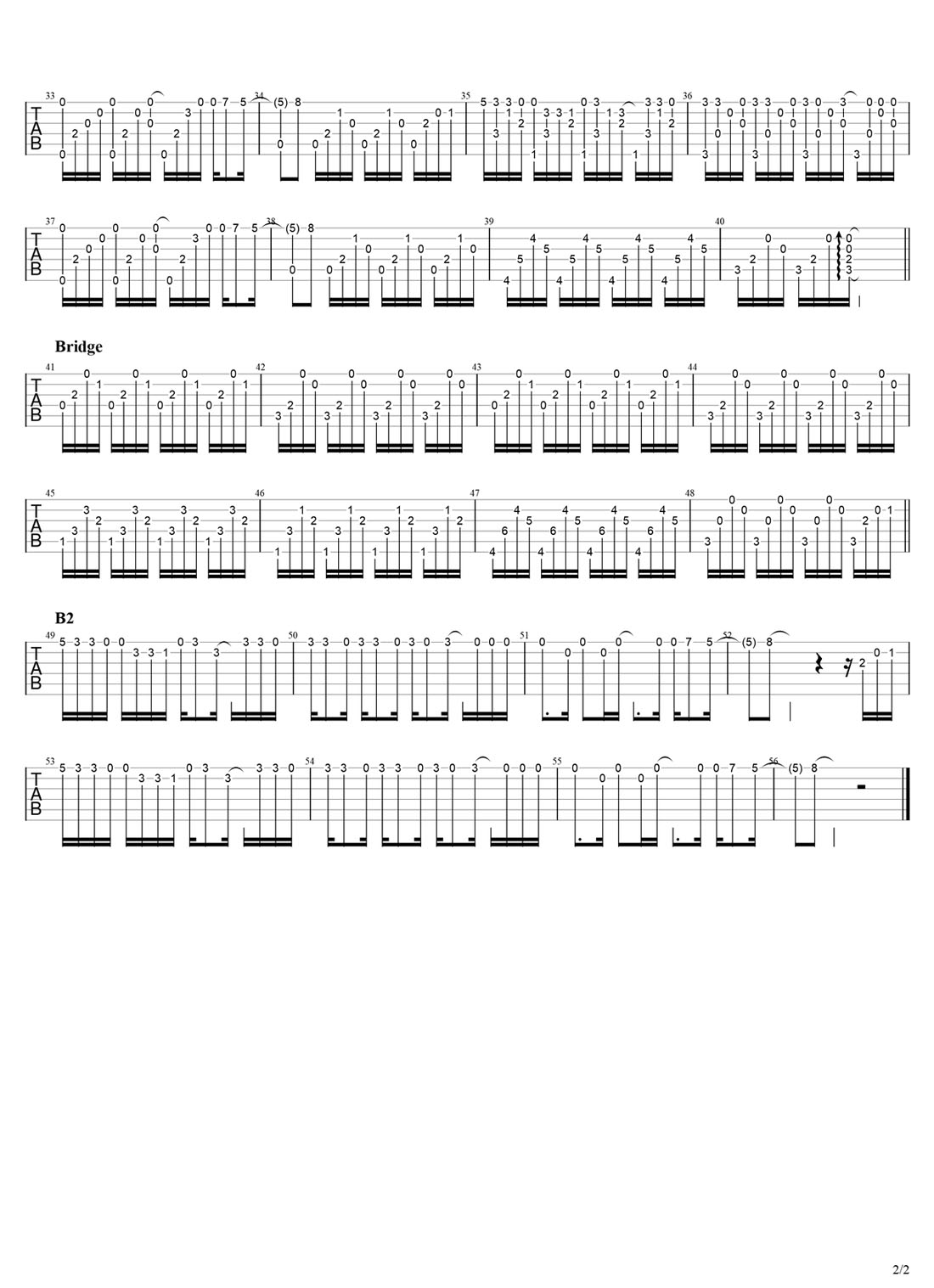 虛擬吉他譜_陳粒_C調指彈/獨奏譜_原版改編_圖譜2