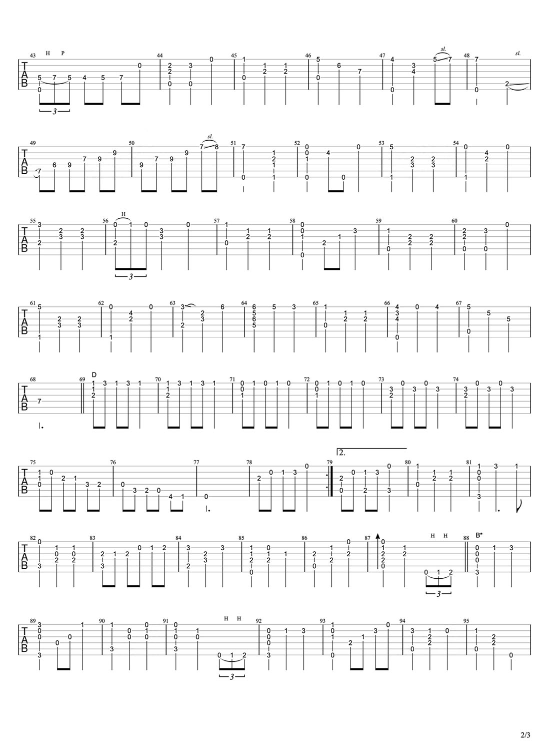 雨の日はワルツを踴って(雨中華爾茲)吉他譜_伍伍慧_C調指彈/獨奏譜_原版改編_圖譜2