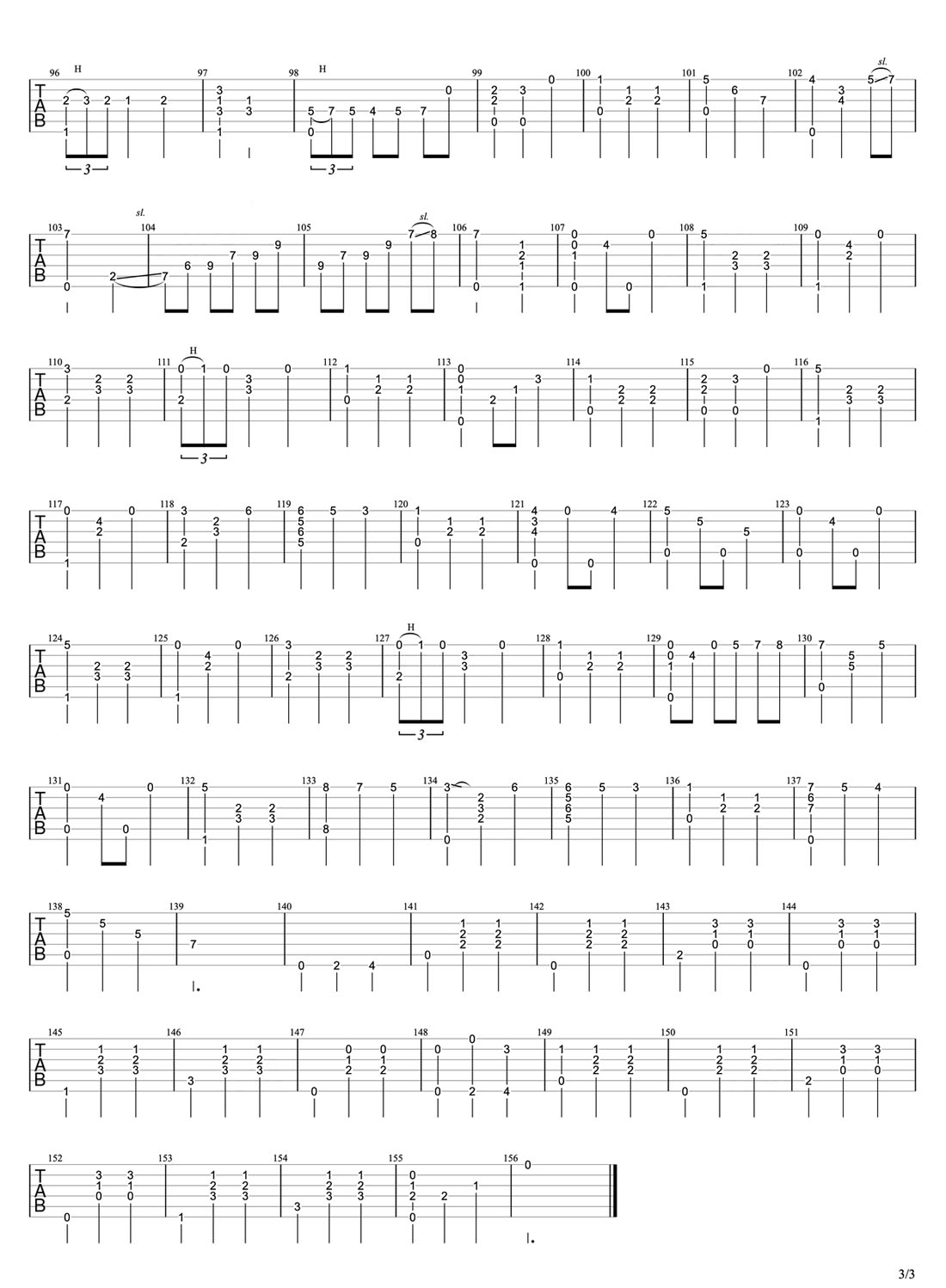 雨の日はワルツを踴って(雨中華爾茲)吉他譜_伍伍慧_C調指彈/獨奏譜_原版改編_圖譜3