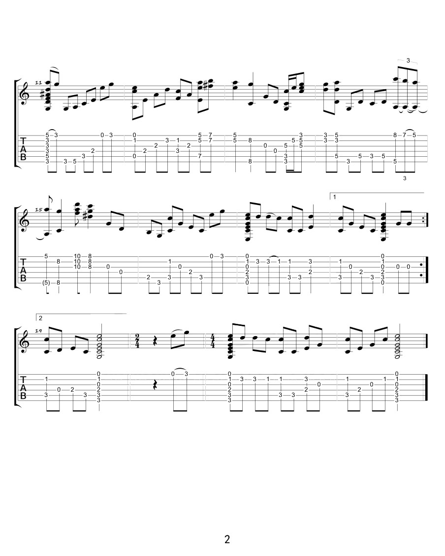 答應不愛你吉他譜_鄭中基_D調指彈/獨奏譜_高清重制_圖譜2