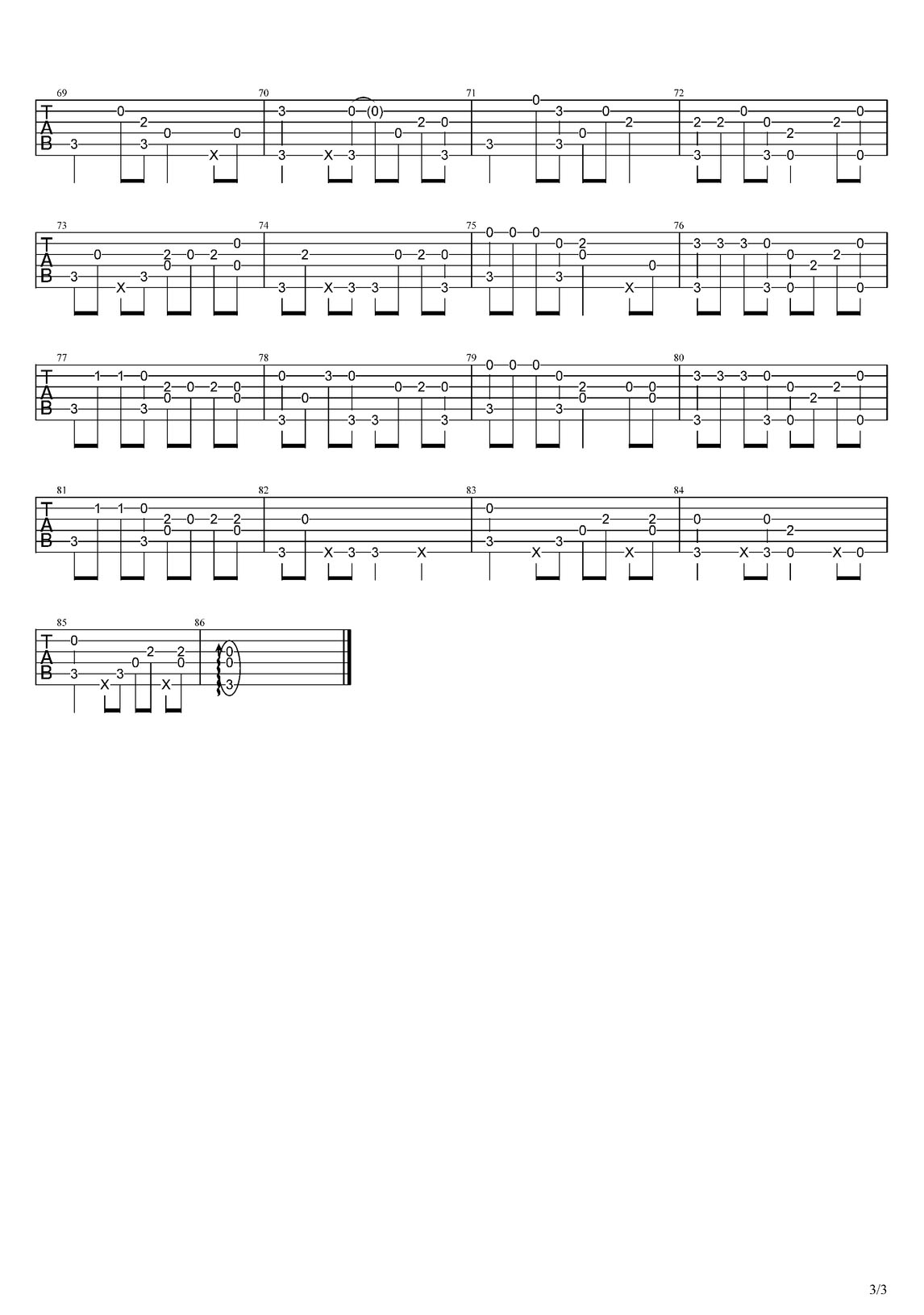 青檸吉他譜_徐秉龍_B調指彈/獨奏譜_新編_圖譜3