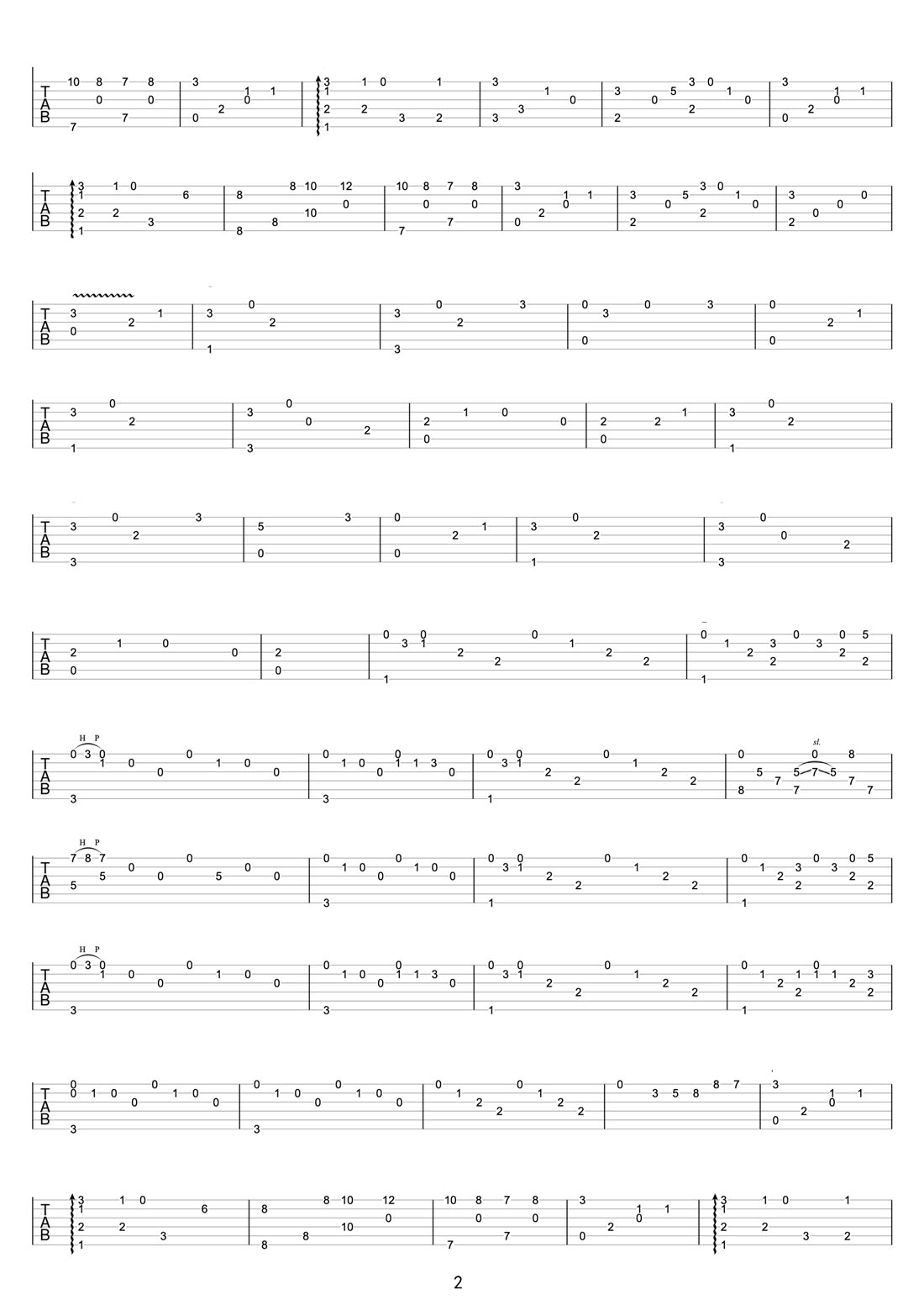 城南花已開吉他譜_三畝地_C調指彈/獨奏譜_簡單版_圖譜2