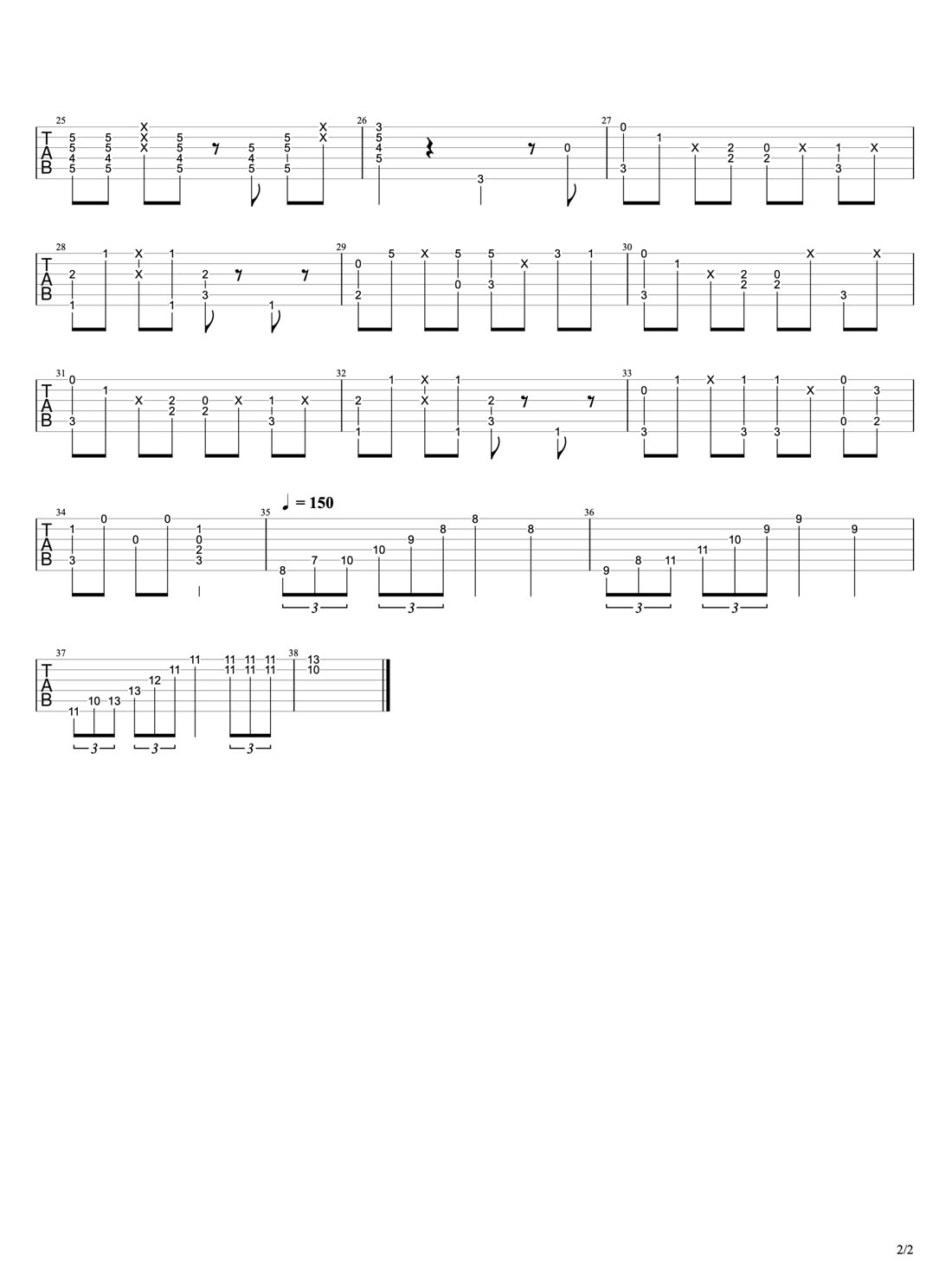 超級(jí)瑪麗吉他譜_動(dòng)漫游戲_C調(diào)指彈/獨(dú)奏譜_新編_圖譜2