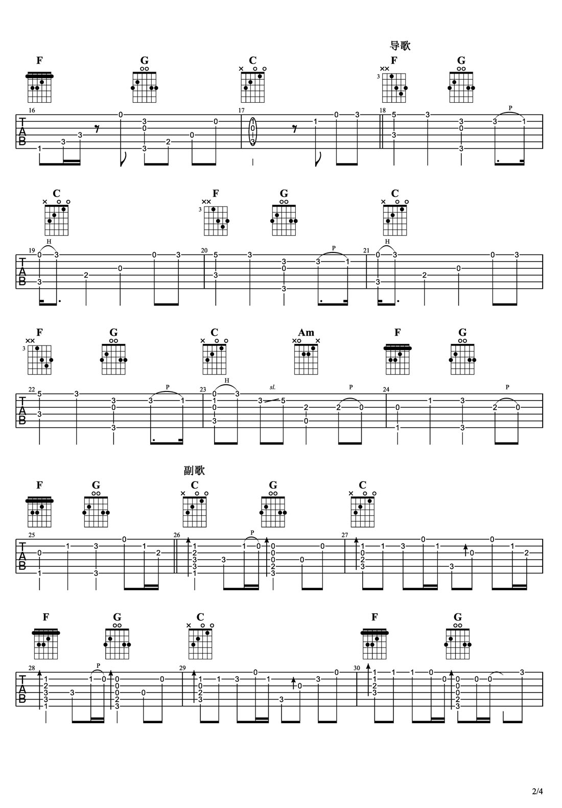 All Falls Down吉他譜_David Bowie_C調指彈/獨奏譜_圖譜2