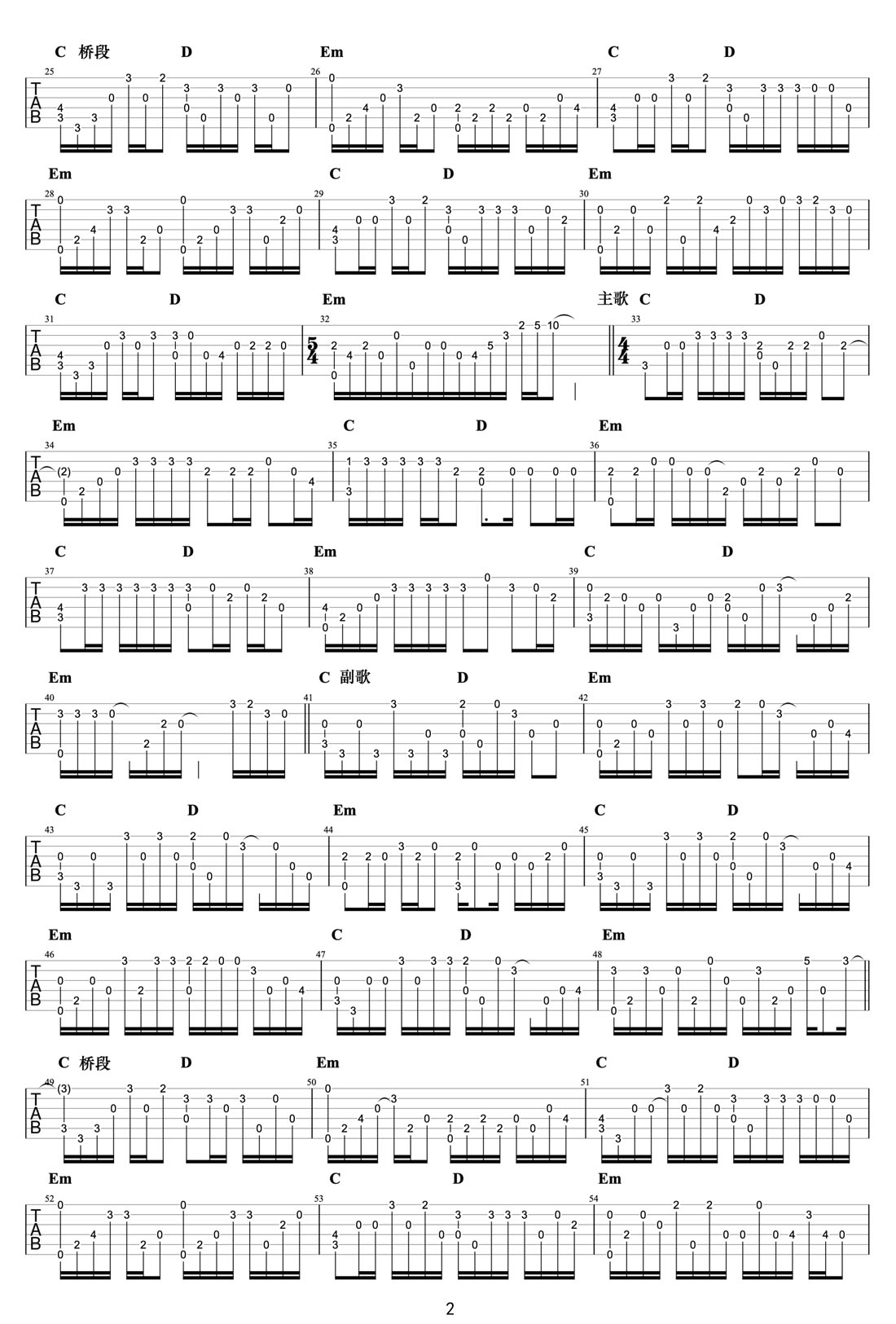 The Way I Still Love You 吉他譜_Reynard Silva_G調指彈/獨奏譜_圖譜2