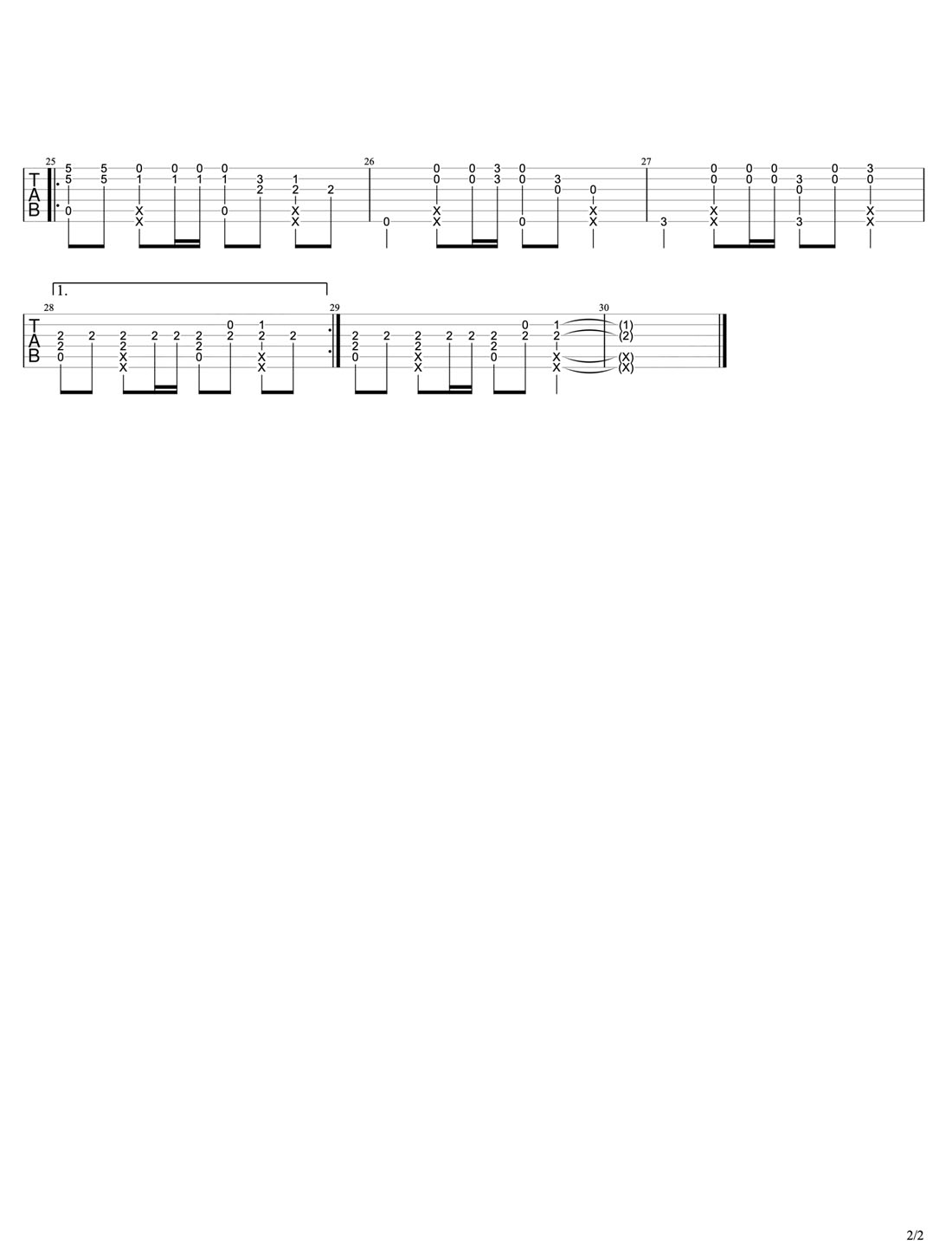 紅昭愿吉他譜_音闕詩聽_C調(diào)指彈/獨奏譜_簡單版_圖譜2