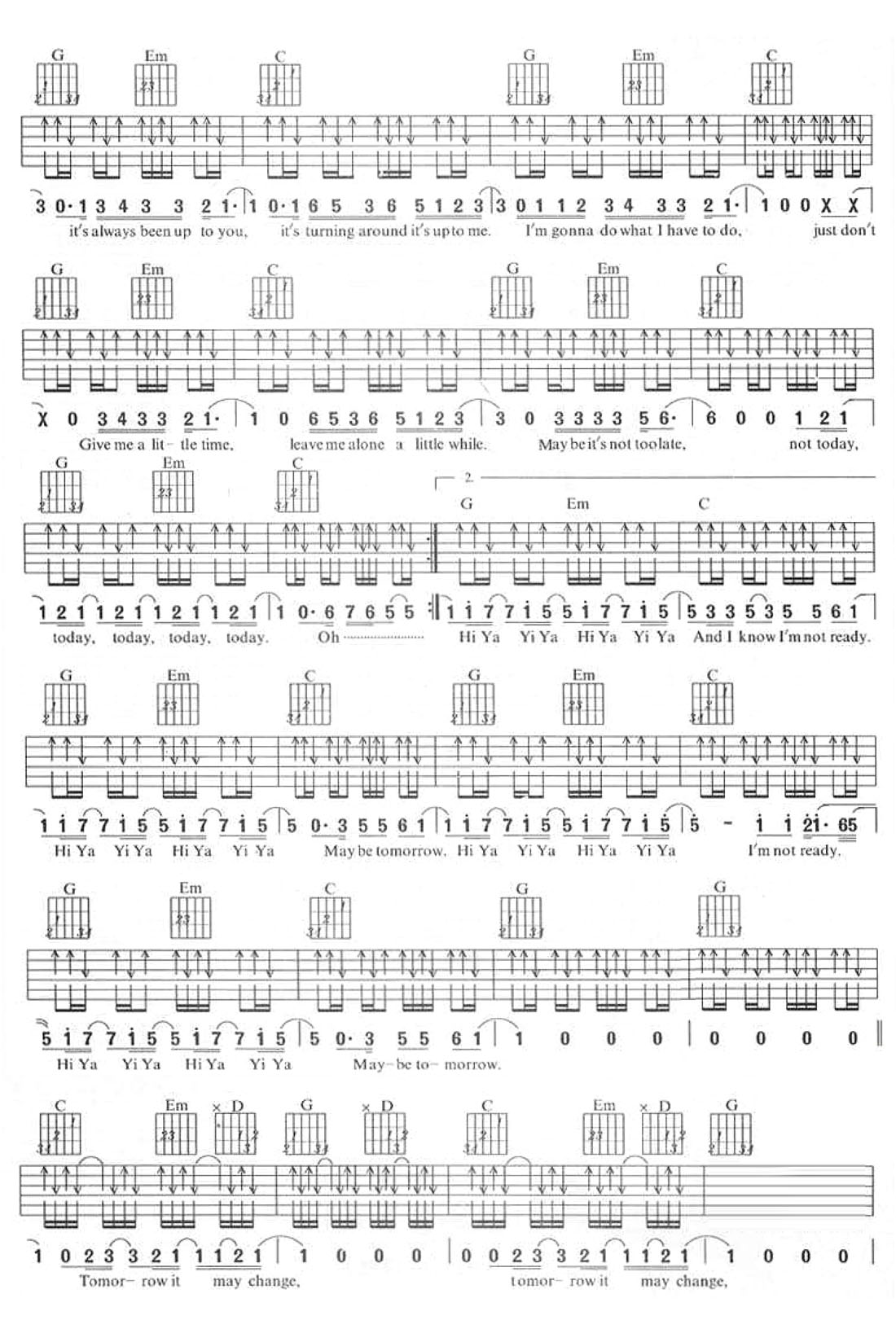 tomorrow吉他譜_艾薇兒_G調和弦彈唱譜_重制版_圖譜2
