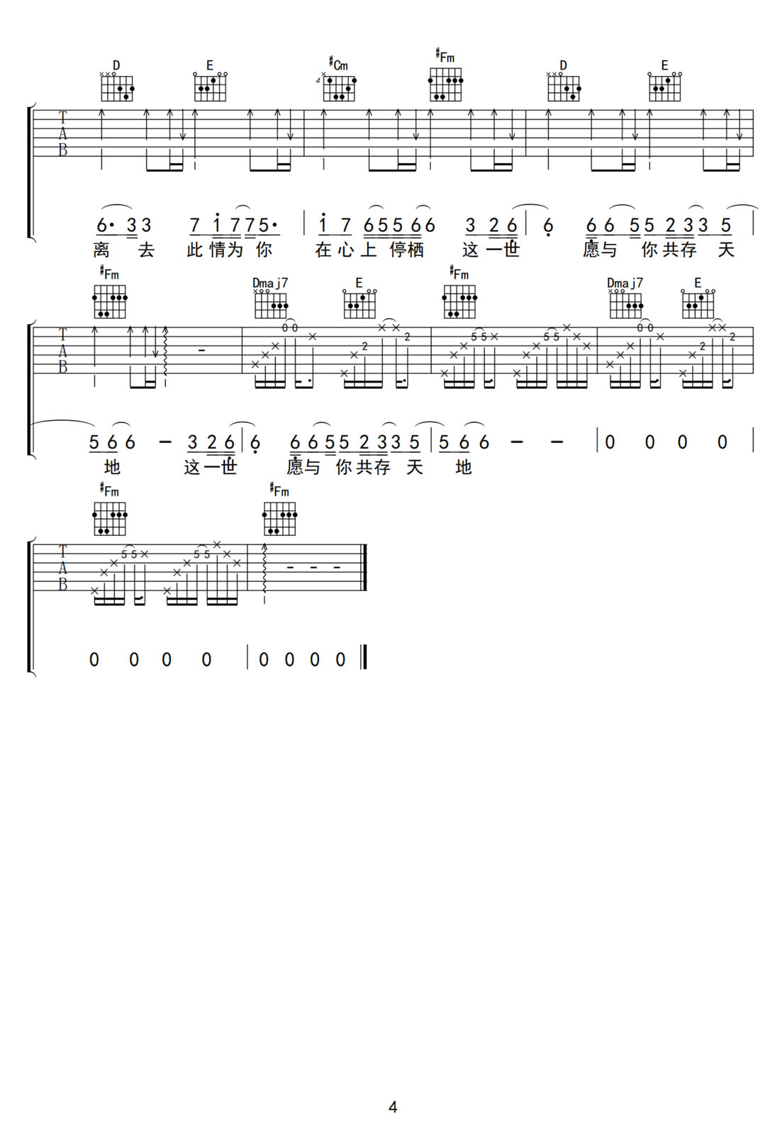 遇瑩吉他譜_Critty_G調和弦彈唱譜_完美帶前奏_圖譜4