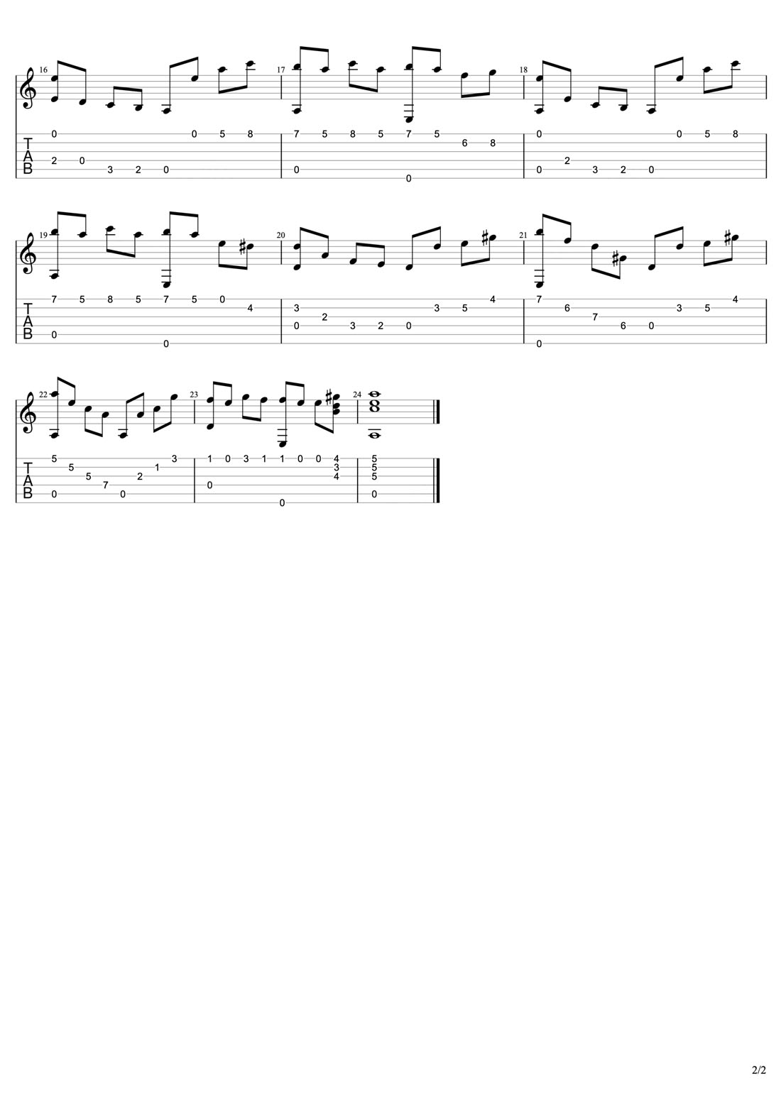 Speak softly love(柔聲傾訴)吉他譜_Andy Williams_C調指彈/獨奏譜_教父曲_圖譜2