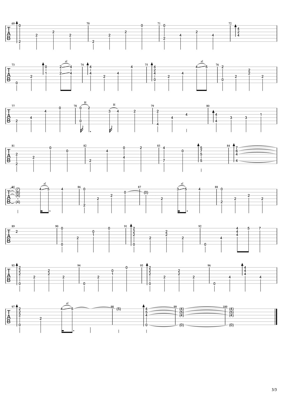Way Home(家路)吉他譜_押尾桑_C調指彈/獨奏譜_高清重制版_圖譜3