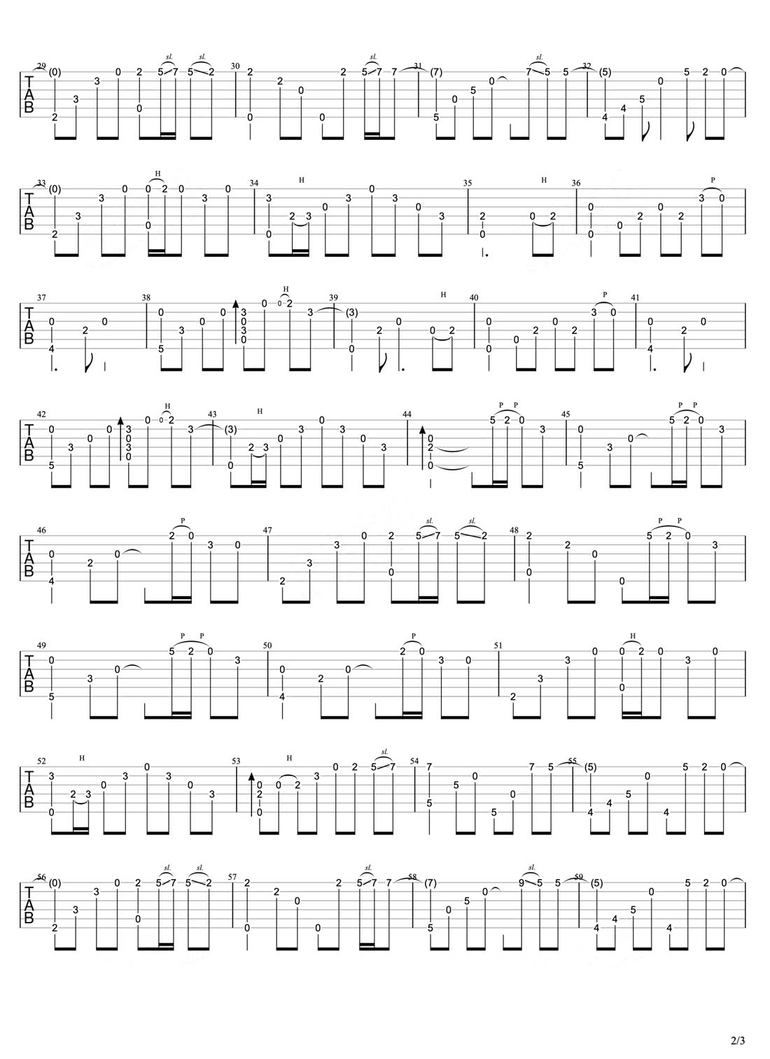 蝶戀花吉他譜_曹思義_C調指彈/獨奏譜_重制版_圖譜2