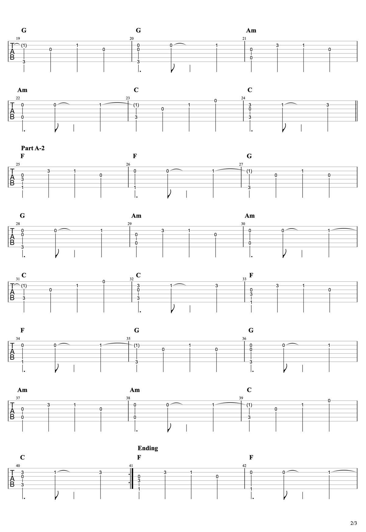 His Theme(他的主題)吉他譜_Toby Fox_C調(diào)指彈/獨(dú)奏譜_傳說之下配樂_圖譜2