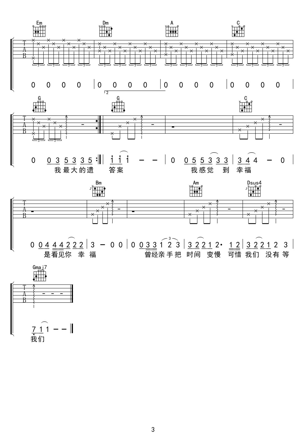 我們吉他譜_陳奕迅_G調和弦彈唱譜_高清帶前奏_圖譜3