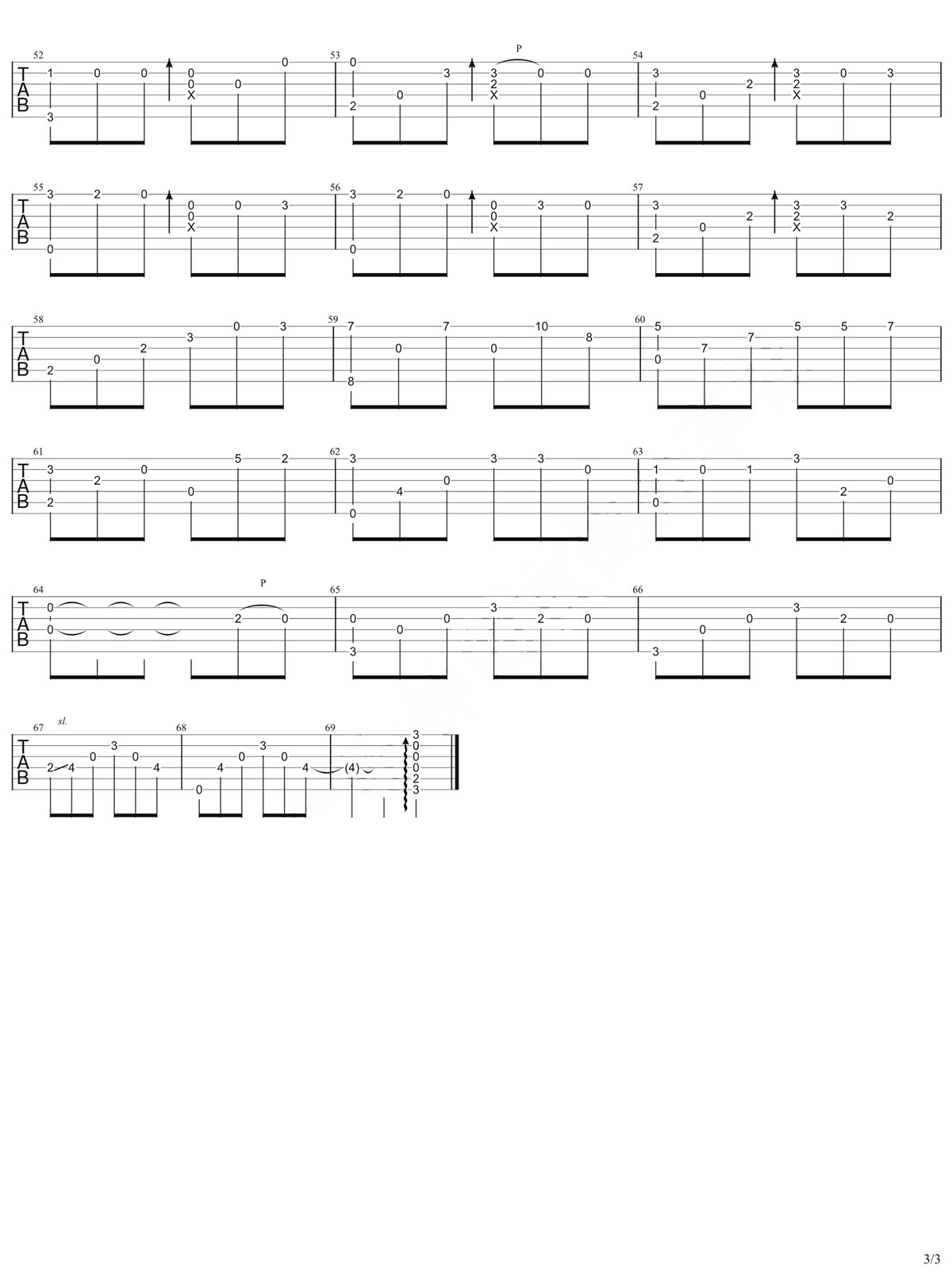 老街吉他譜_李榮浩_G調指彈/獨奏譜_高清重制版_圖譜3