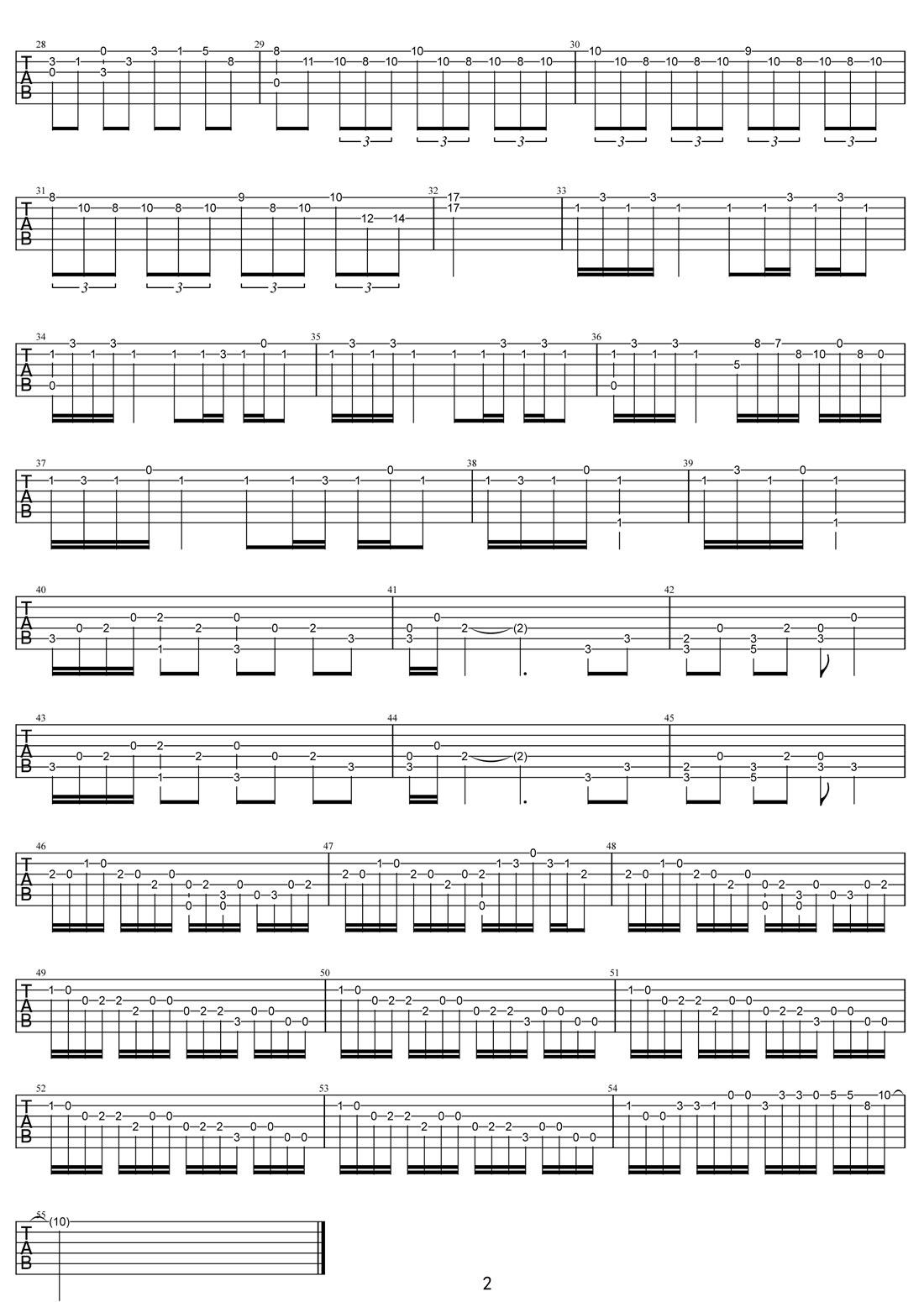 三葉のテーマ(三葉的主題曲)吉他譜_RADWIMPS_C調指彈/獨奏譜_完美版_圖譜2