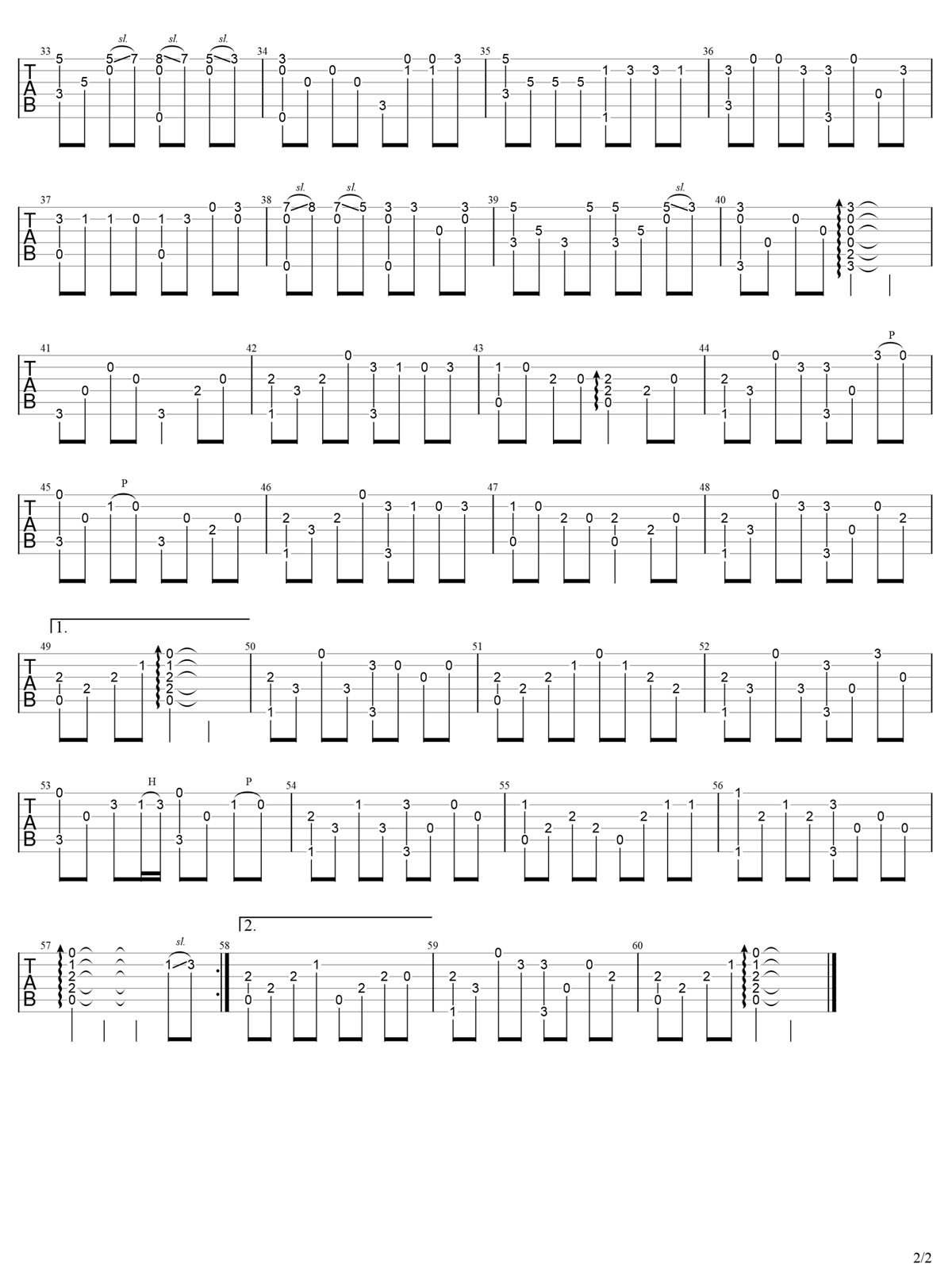 眉間雪吉他譜_晴愔_D調(diào)指彈/獨(dú)奏譜_接近原版_圖譜2