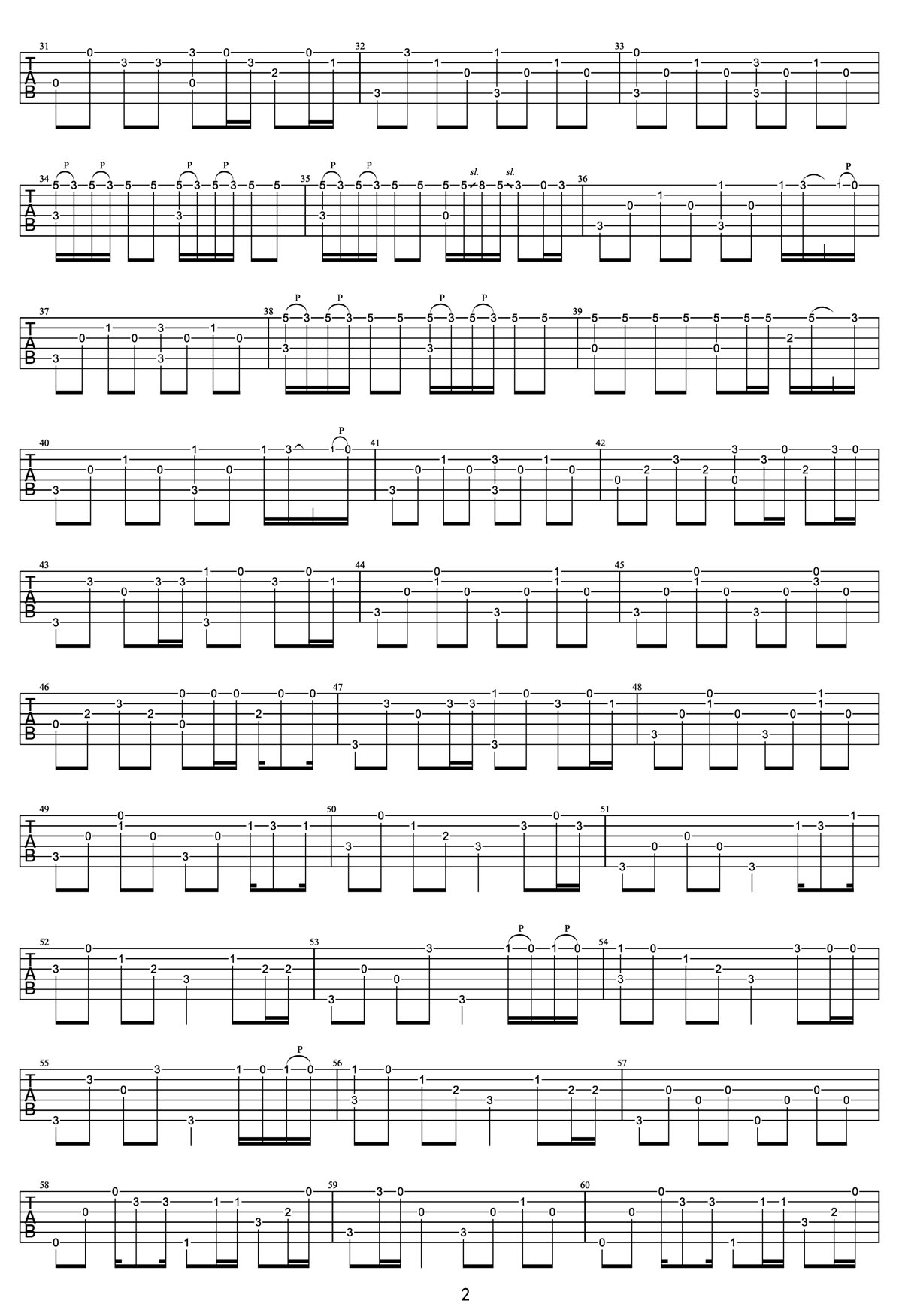 November Rain吉他譜_gunsn Roses_C調指彈/獨奏譜_完美版_圖譜2