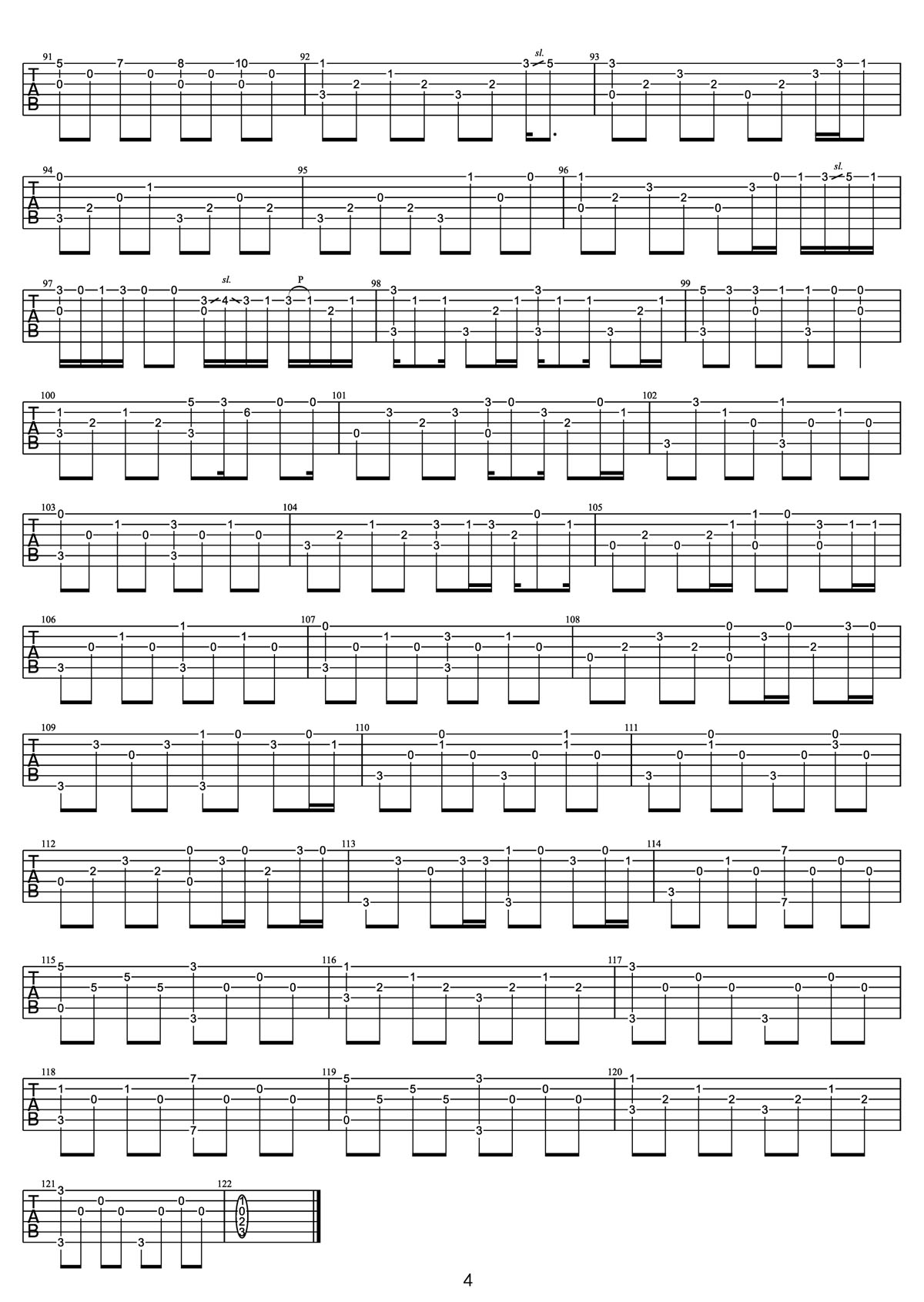 November Rain吉他譜_gunsn Roses_C調指彈/獨奏譜_完美版_圖譜4