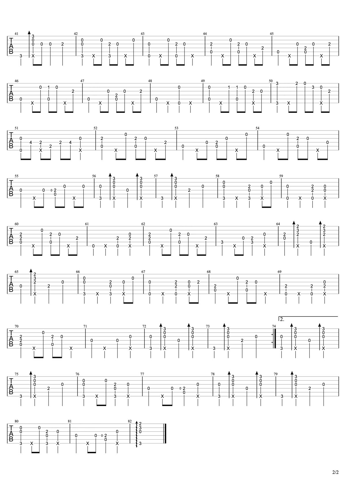 500 miles吉他譜_Hedy West_C調(diào)指彈/獨(dú)奏譜_簡(jiǎn)易版_圖譜2