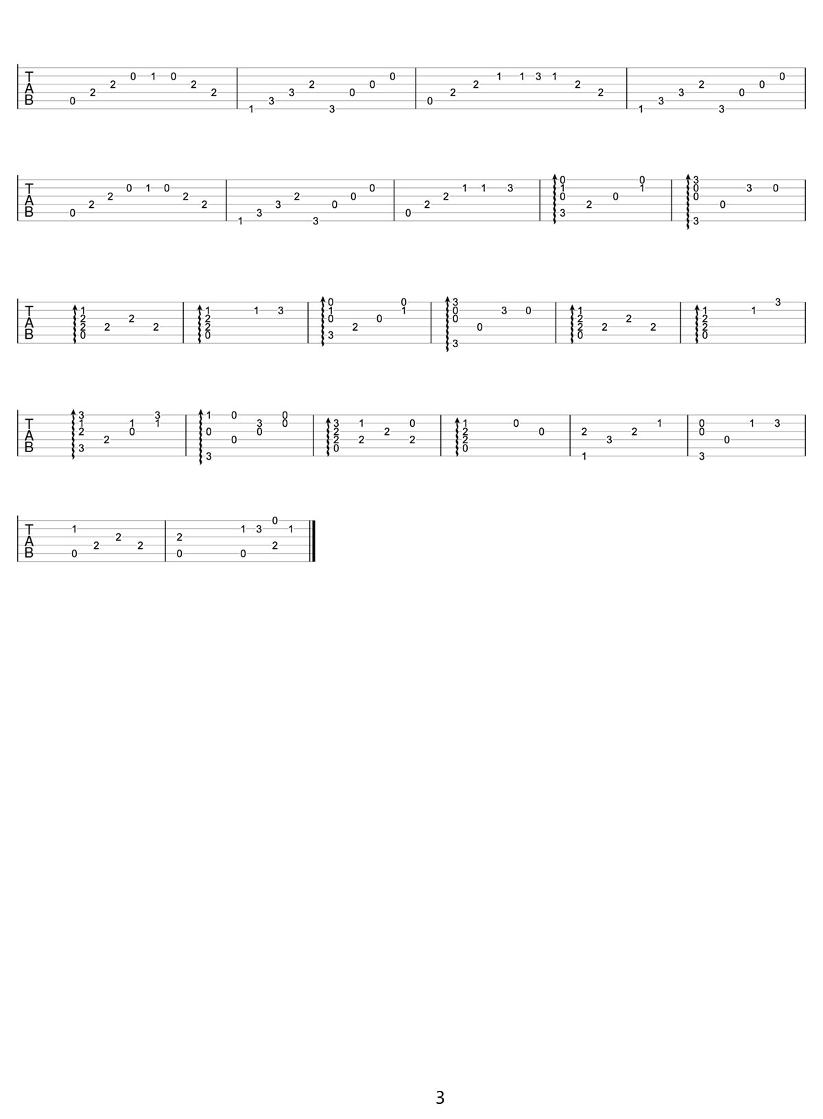 Take Me Hand吉他譜_Cecile corbel_C調指彈/獨奏譜_簡單版_圖譜3