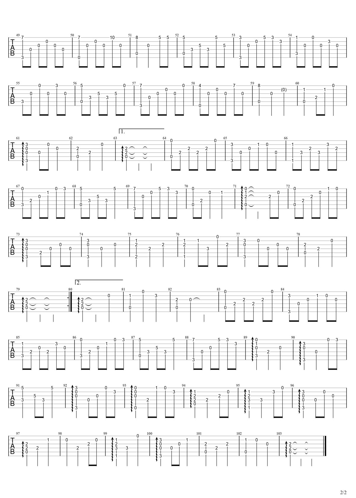 假如愛有天意吉他譜_李健_C調指彈/獨奏譜_高清高還原_圖譜2