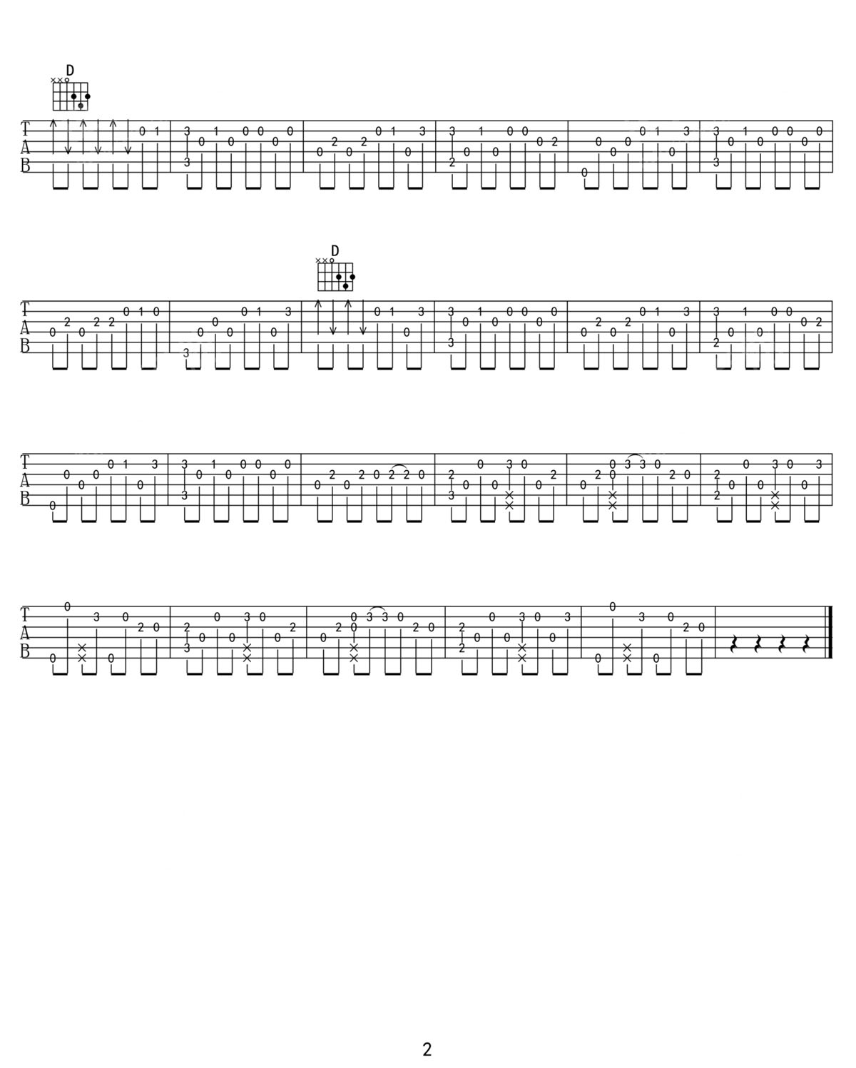 再飛行吉他譜_逃跑計劃樂隊_G調指彈/獨奏譜_新改編_圖譜2