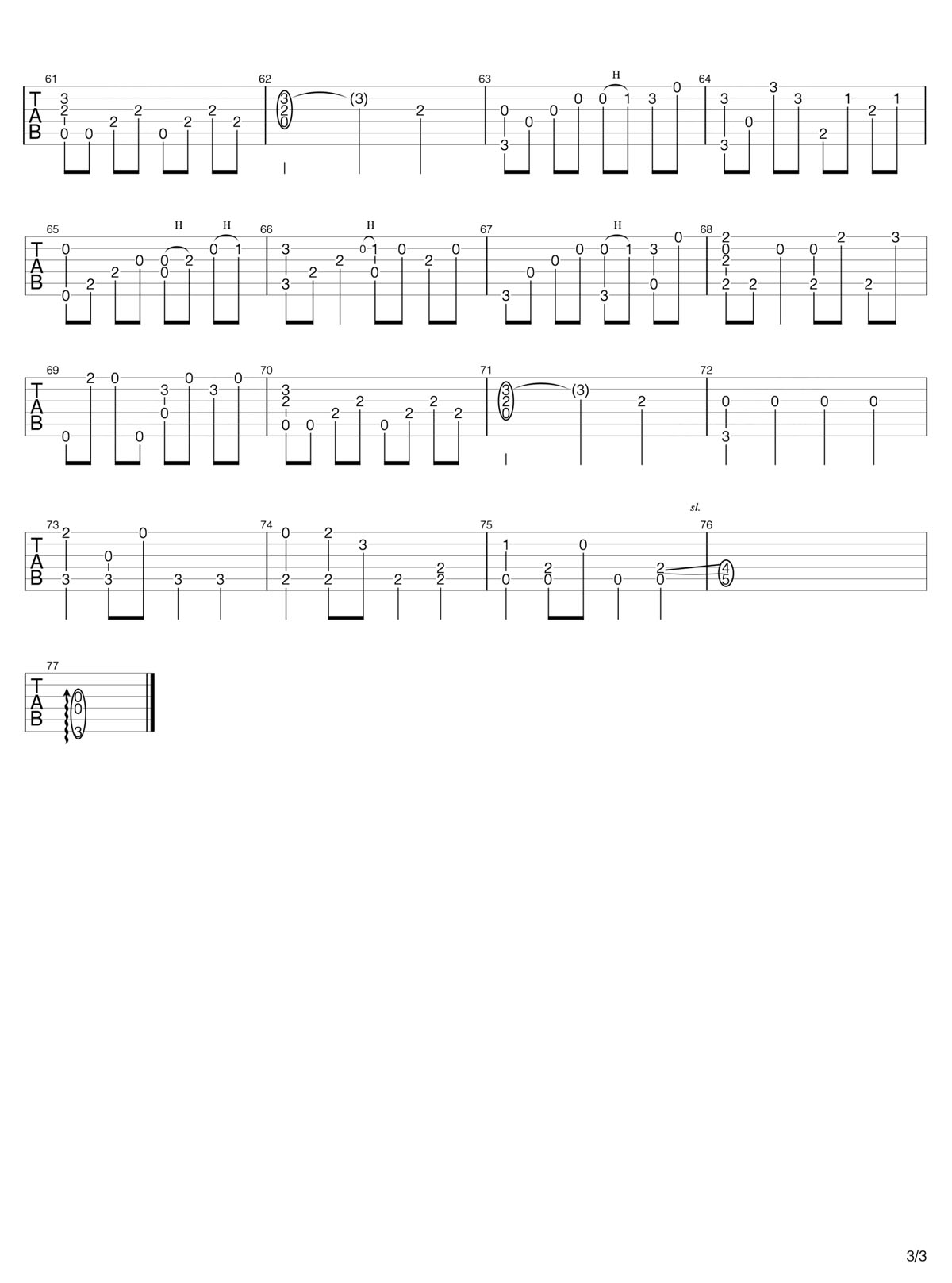 成全吉他譜_劉若英_B調指彈/獨奏譜_接近原版_圖譜3