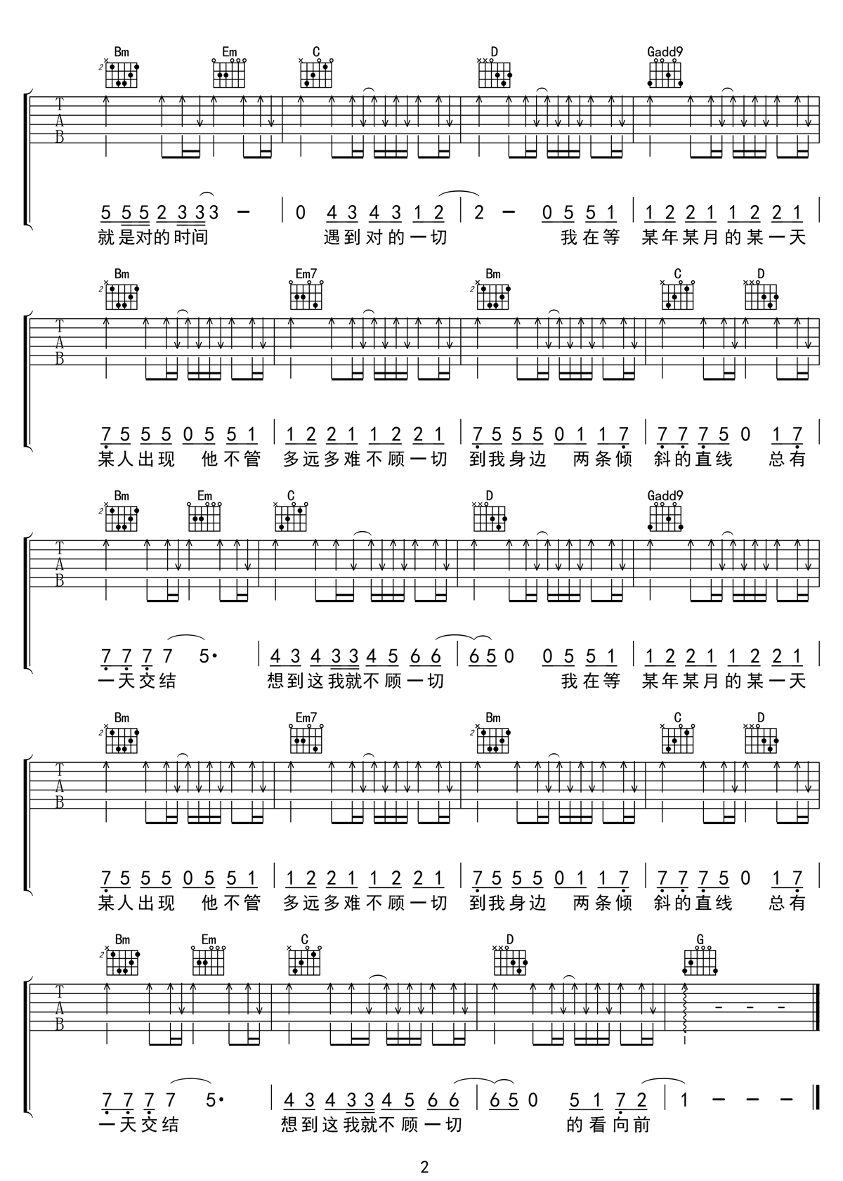 我在等吉他譜_林寶馨_G調和弦彈唱譜_高清掃弦版_圖譜2