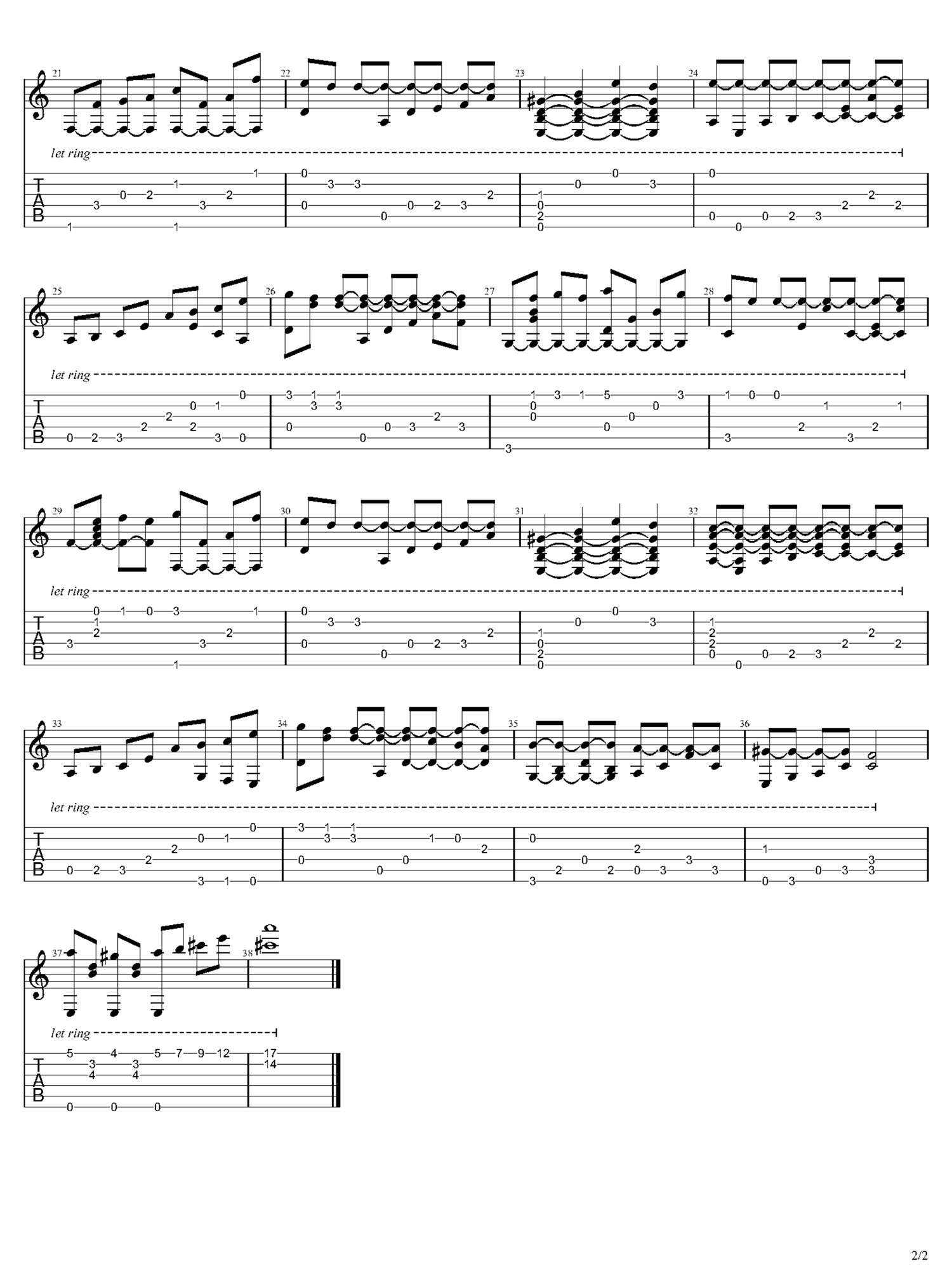 Nostalgy(乡愁/思乡曲)吉他谱_Richard Clayderman_C调指弹/独奏谱_图谱2