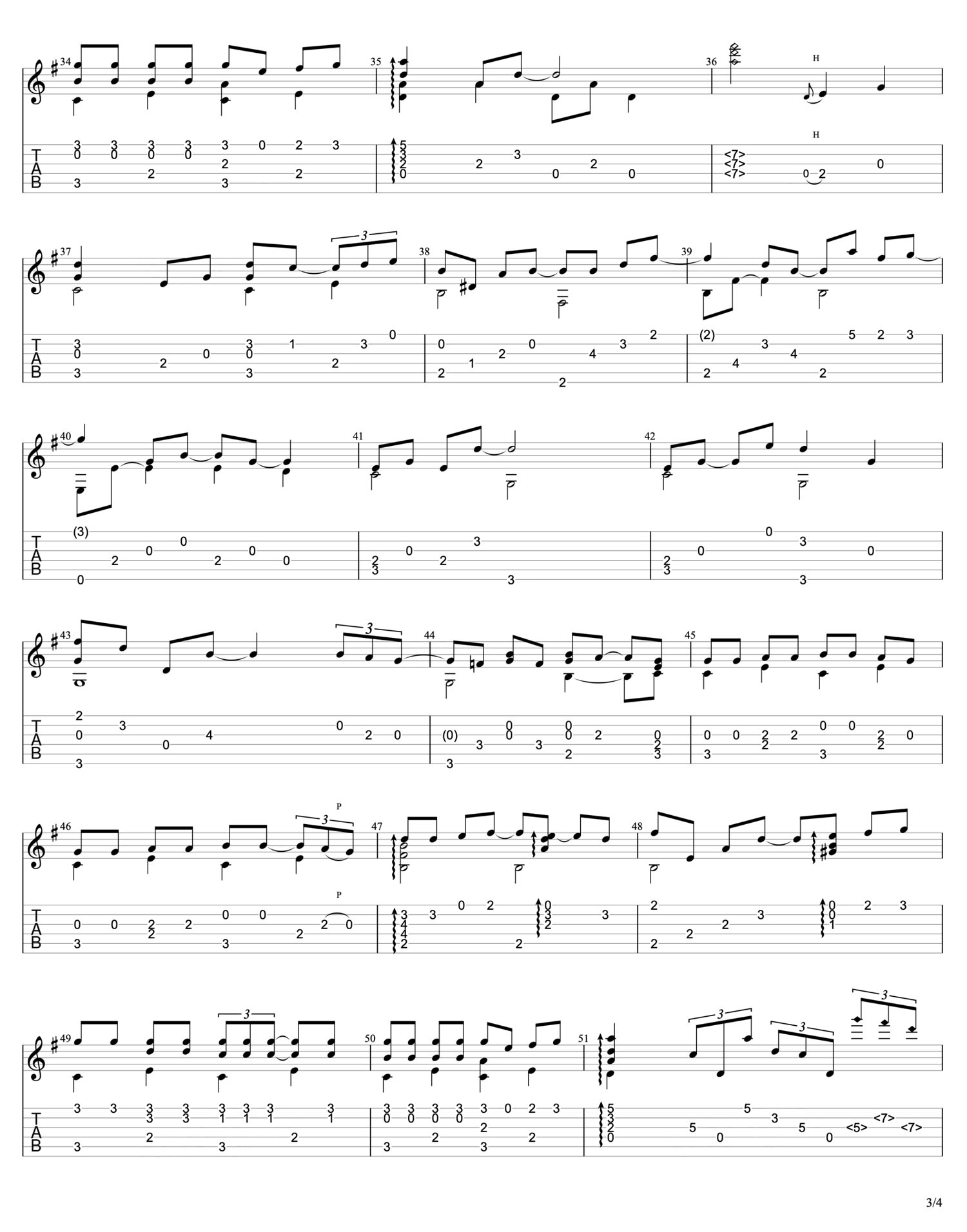 Close to you吉他谱_The Carpenters_C调指弹/独奏谱_世界名曲_图谱3